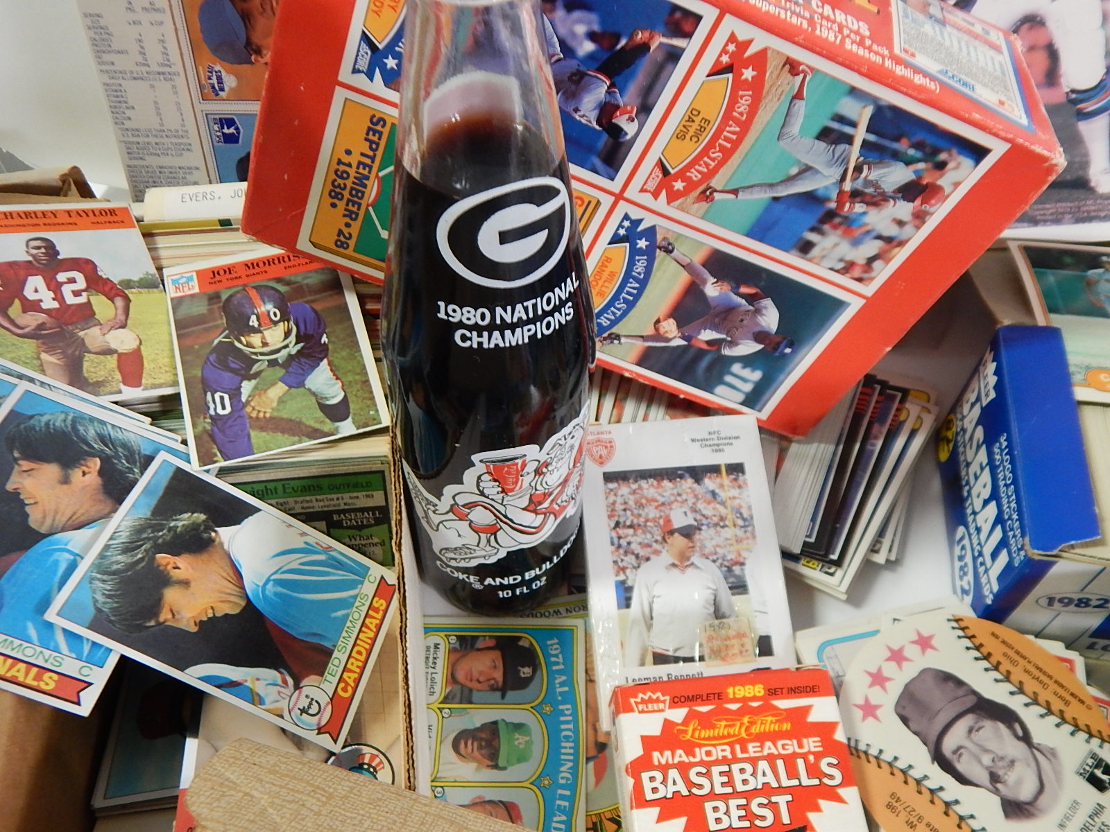 Large Sports Card and Memorabilia Collection with Baseball and Football