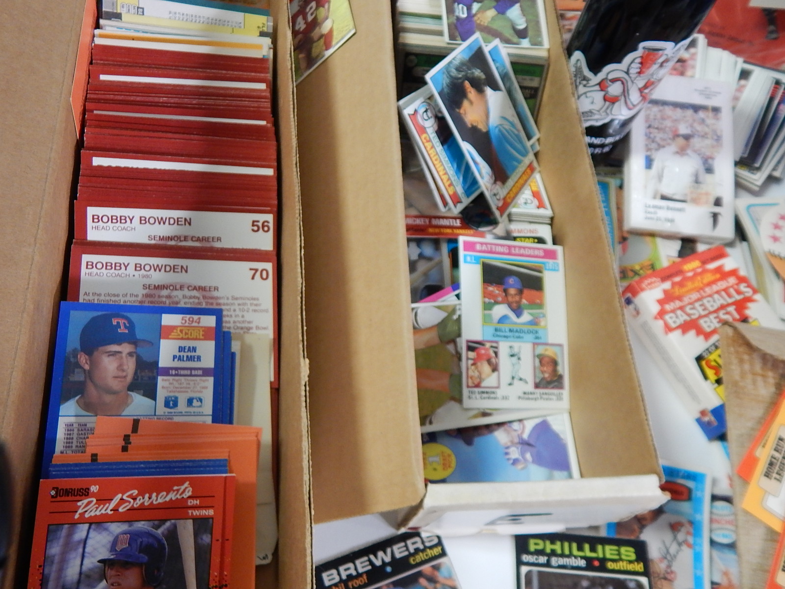 Large Sports Card and Memorabilia Collection with Baseball and Football