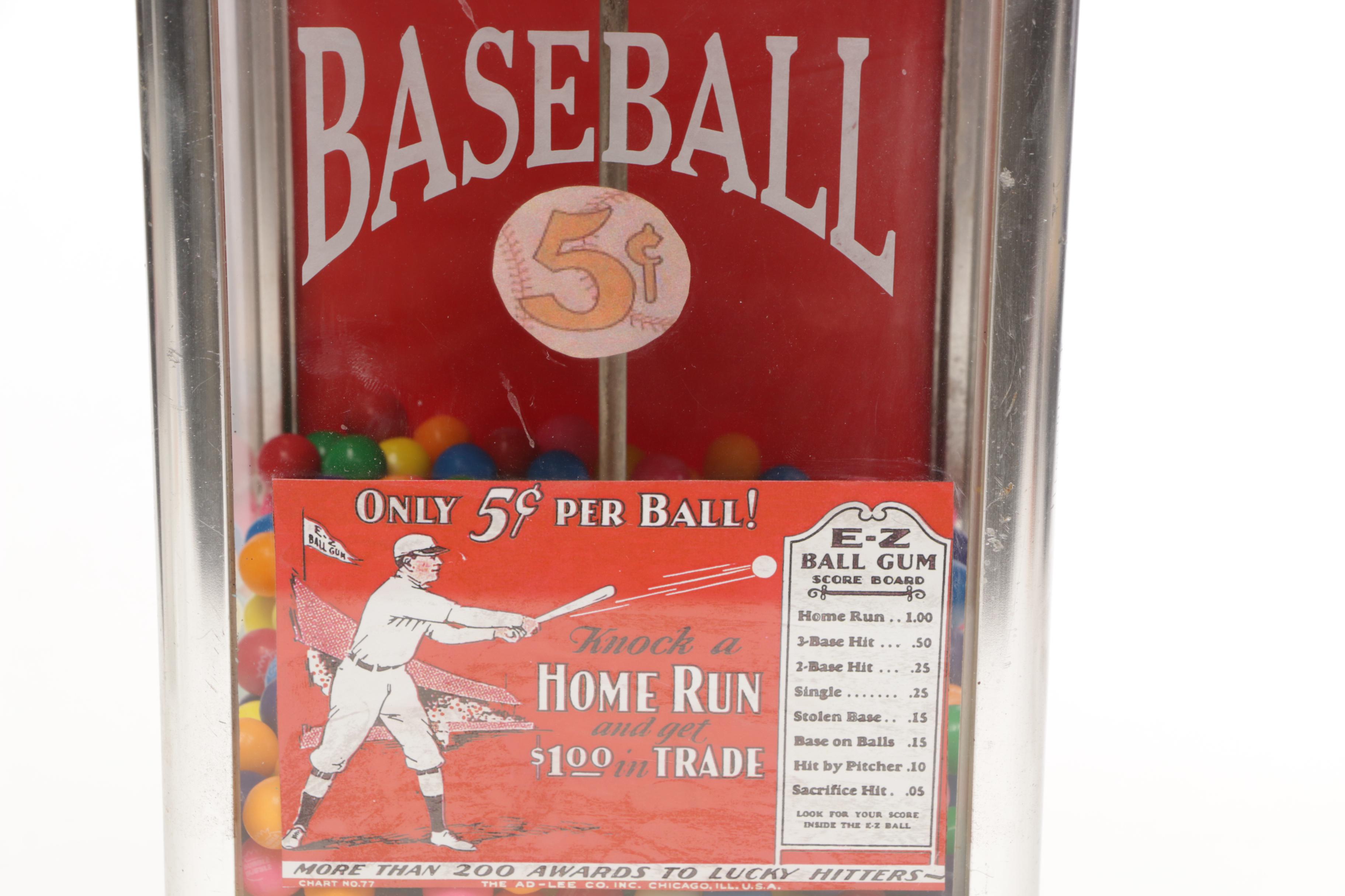 Baseball Table Top Gumball Machine EBTH