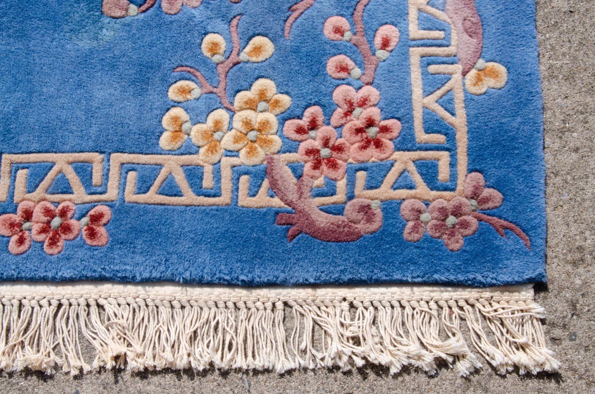 Hand Tufted "Mandarin" Chinese Tientsin Carved Wool Rug EBTH