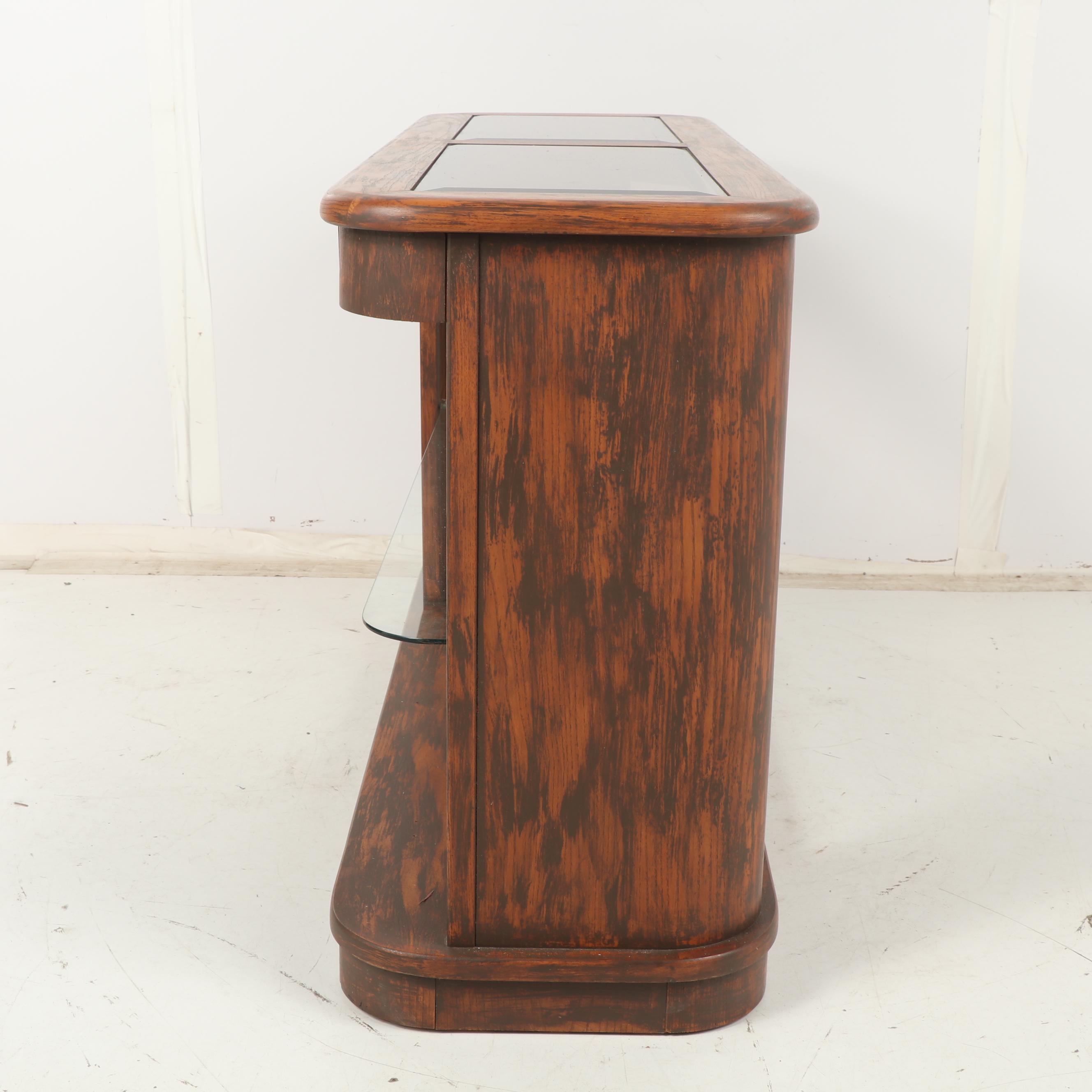 Contemporary Glass and Wood Console Table EBTH