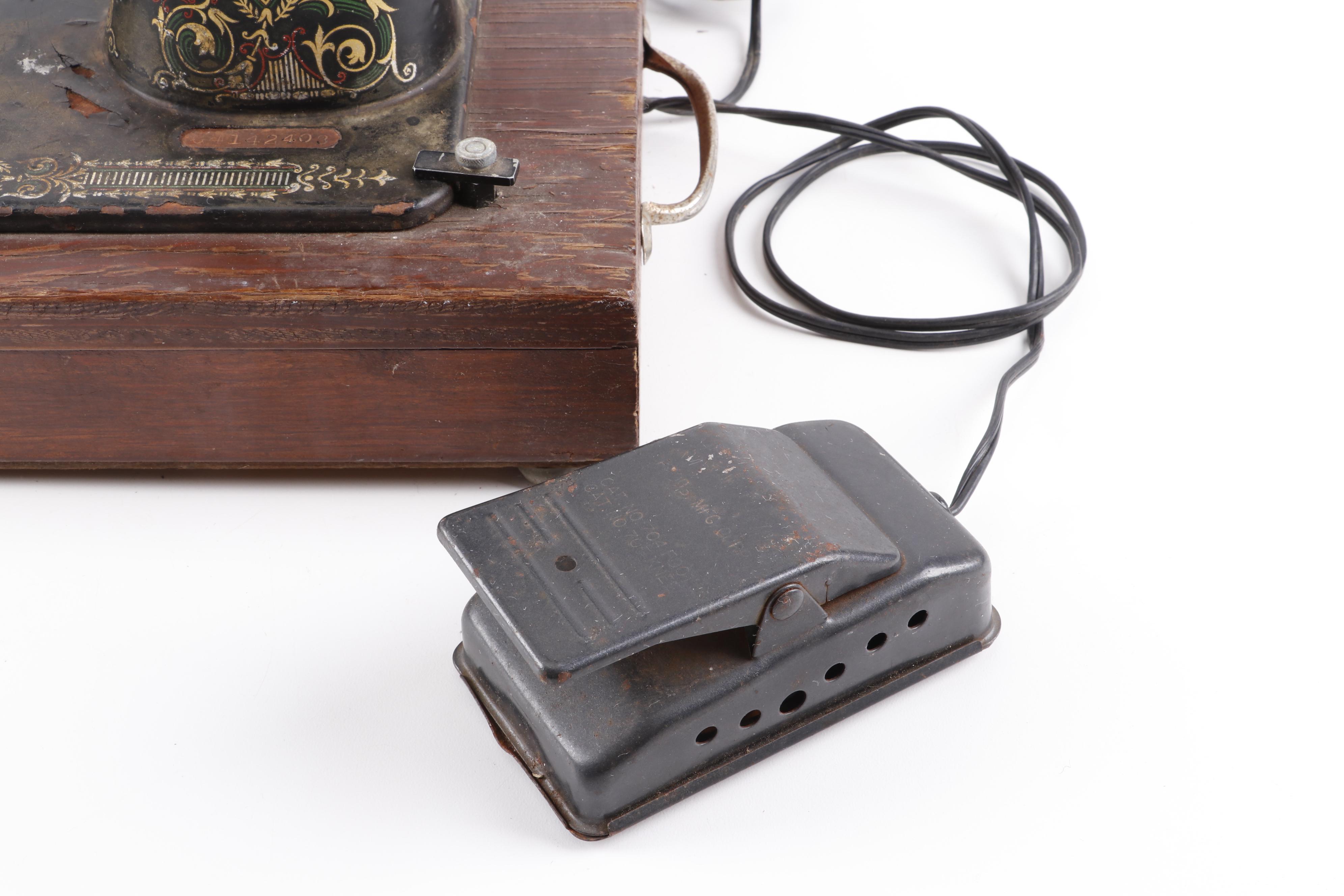 Singer Electric Treadle Sewing Machine, Circa 1910 EBTH