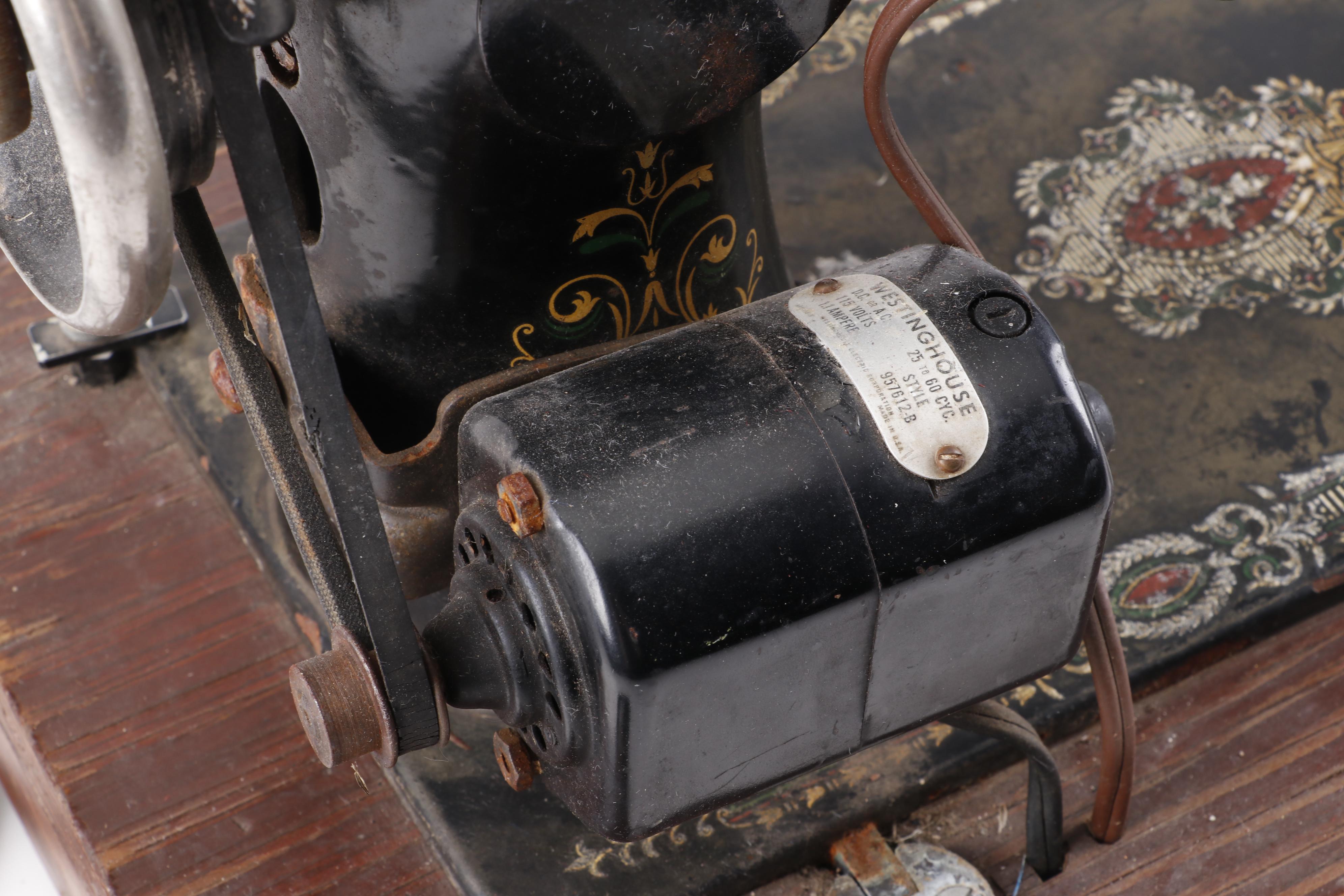 Singer Electric Treadle Sewing Machine, Circa 1910 EBTH