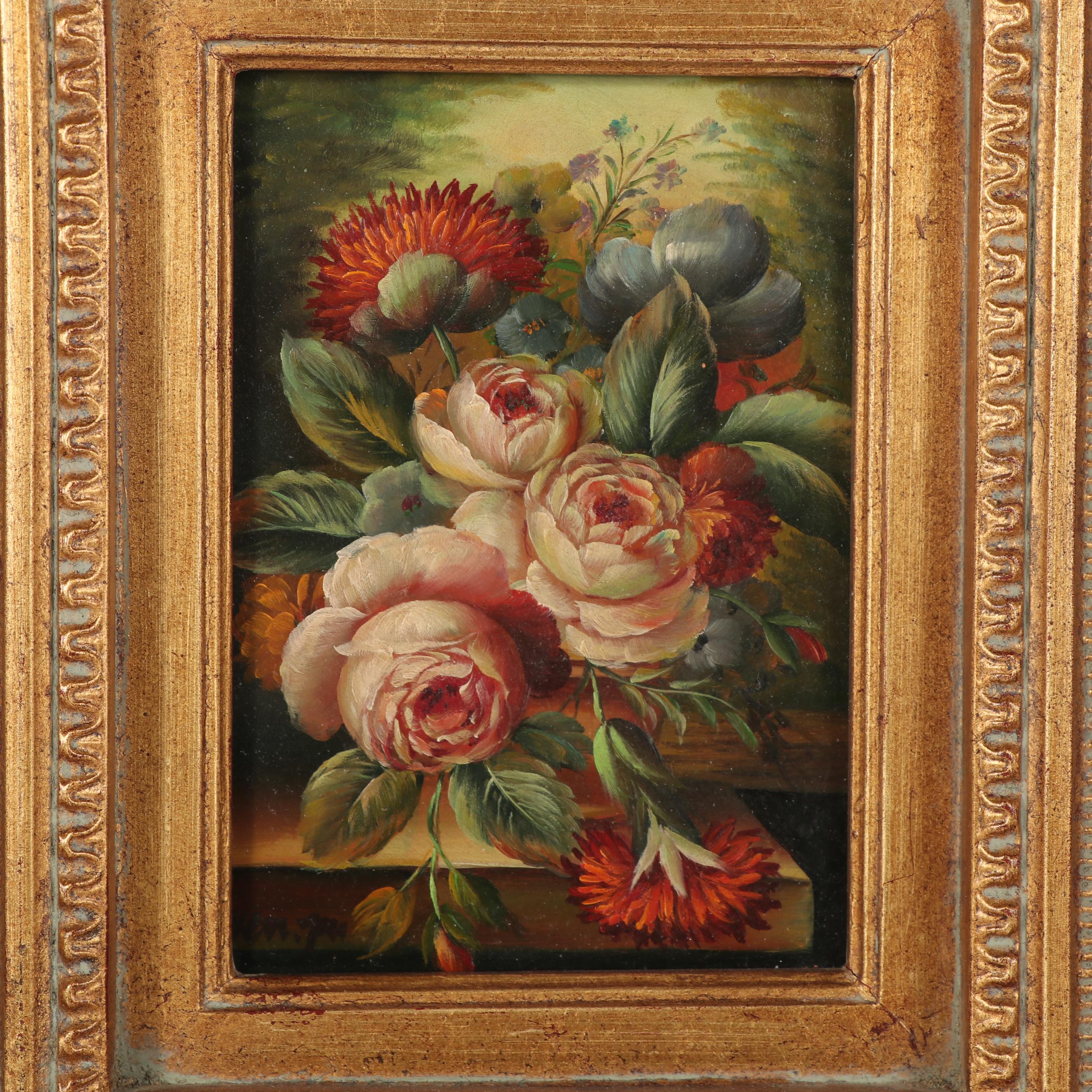 Robert Grace Floral Still Life Oil Painting EBTH