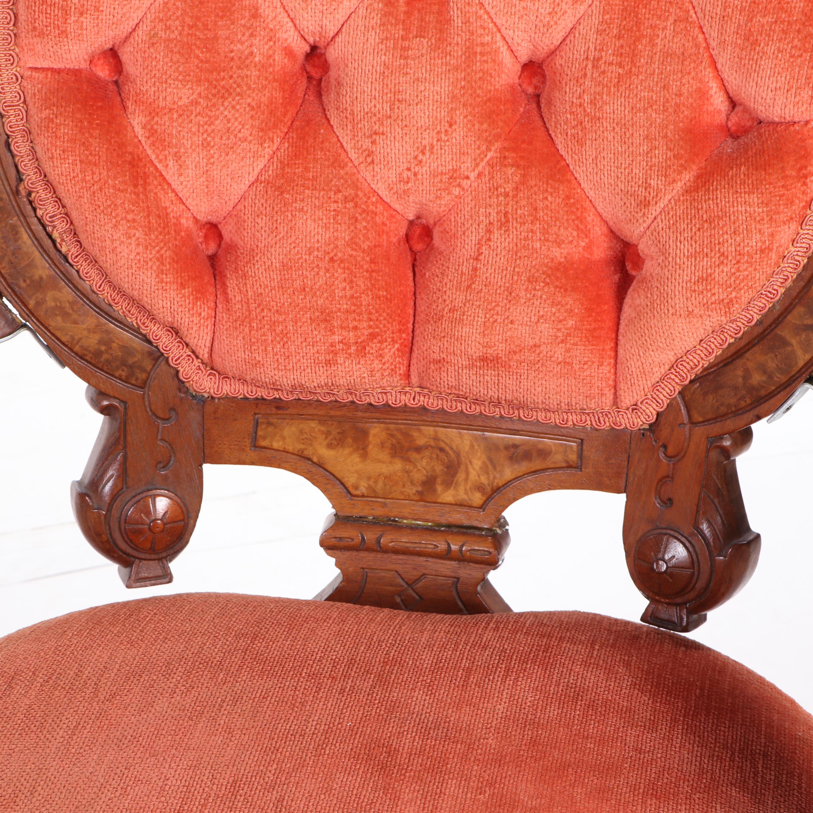 Victorian Eastlake Carved Walnut Parlor Chairs, circa 1900 ...