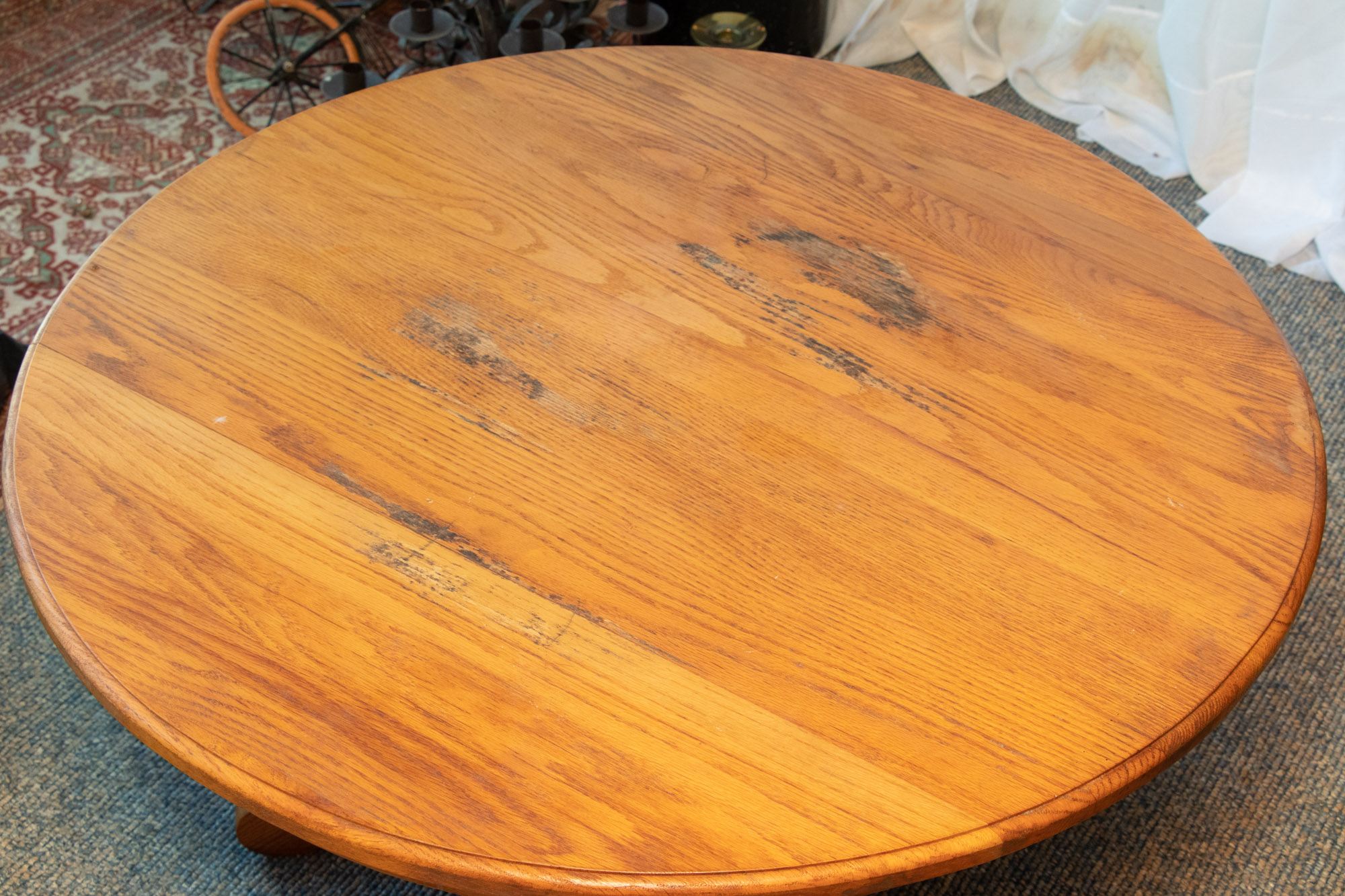 Rustic Pedestal Coffee Table EBTH