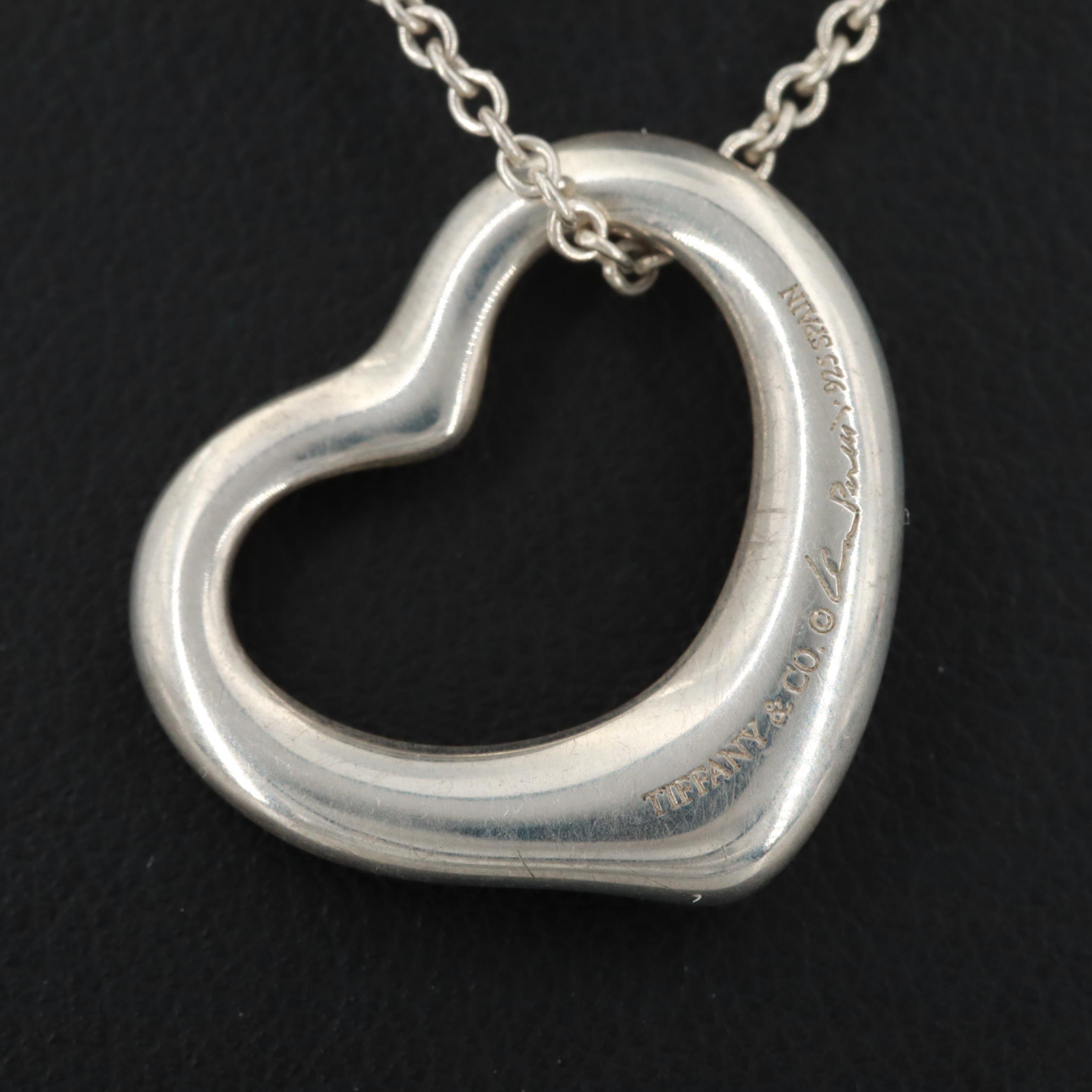 Elsa Peretti For Tiffany & Co. Sterling Silver "Open Heart" Necklace | EBTH