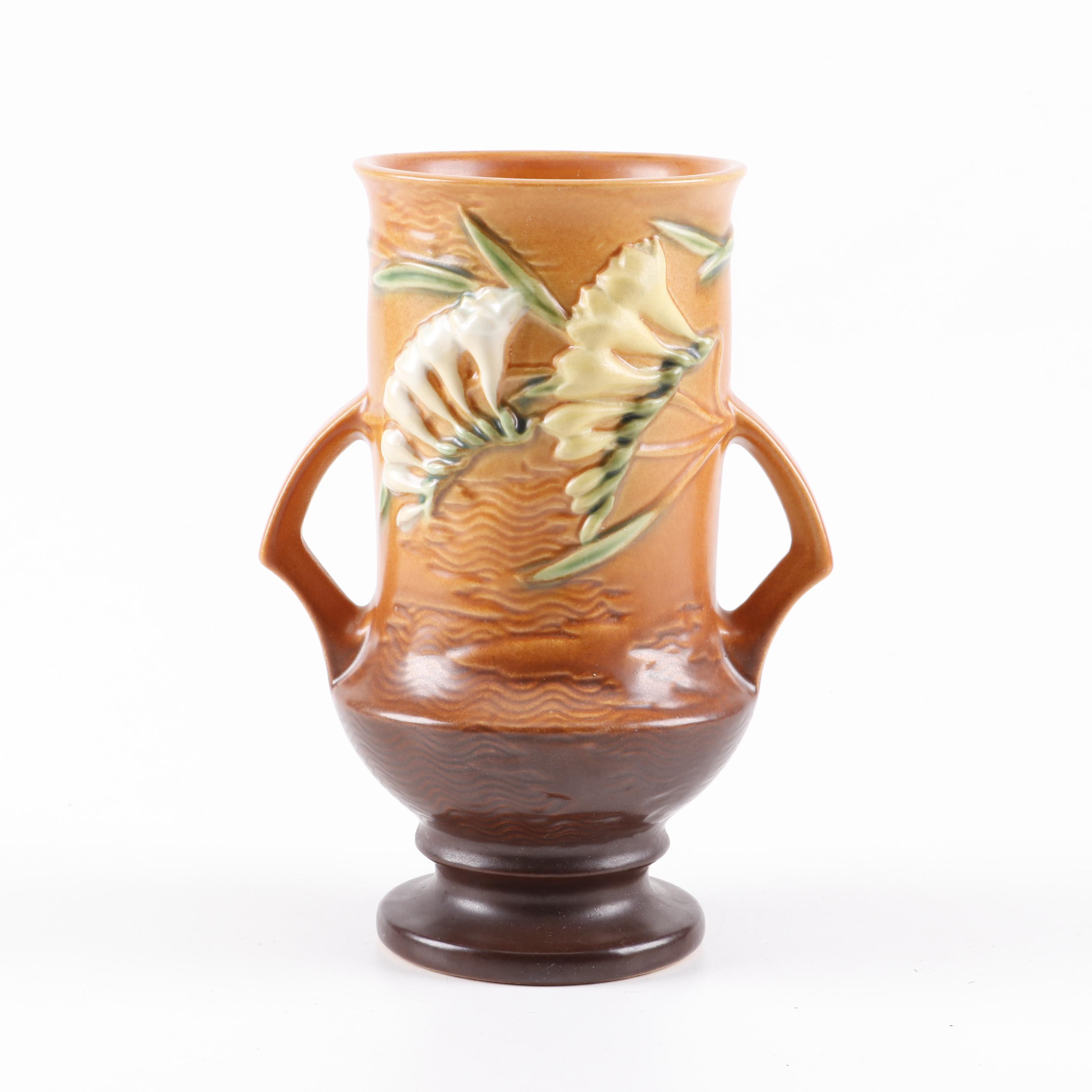 Roseville Pottery Freesia Vase 1940s Ebth
