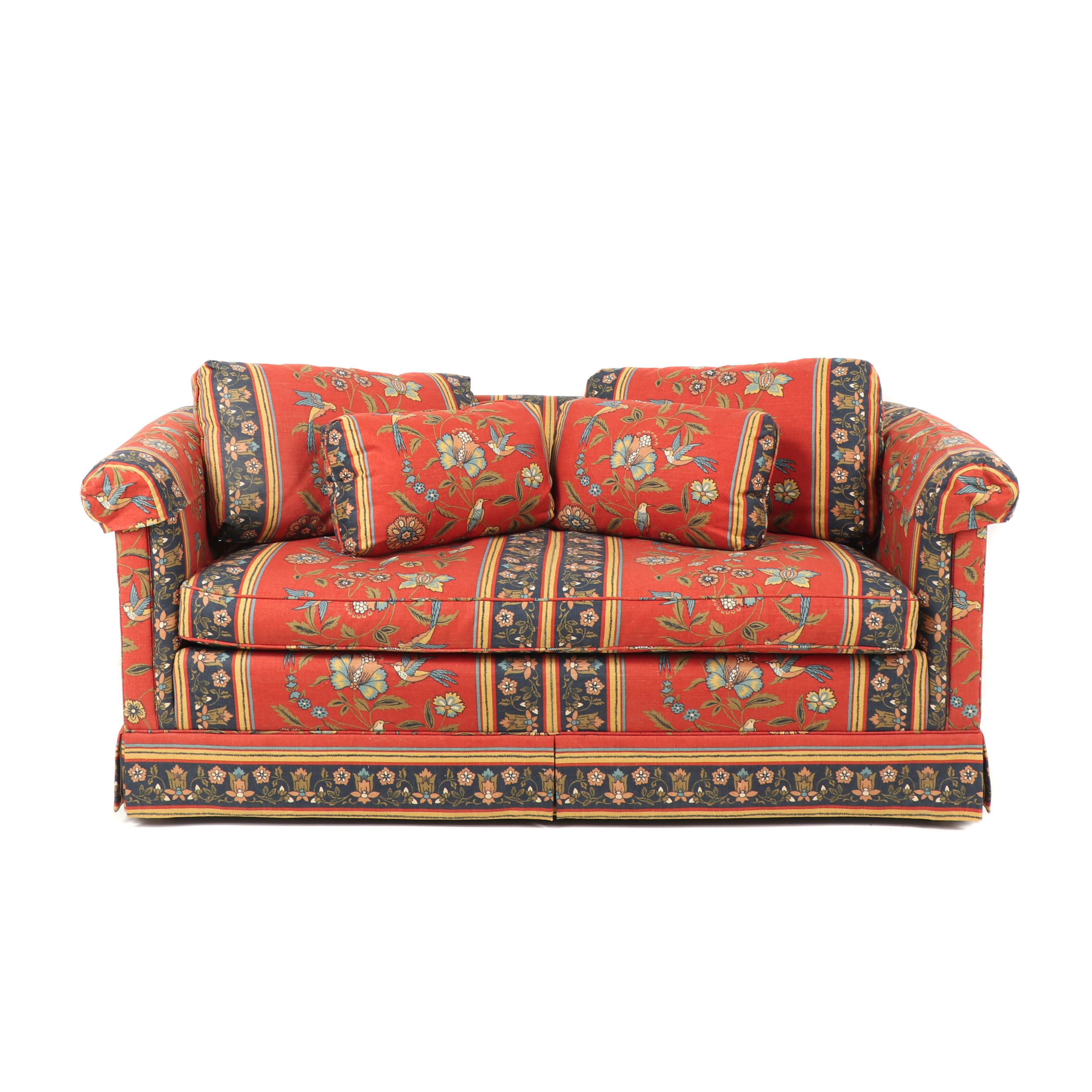 Baker Furniture Upholstered Love Seat Sofa Mid 20th Century