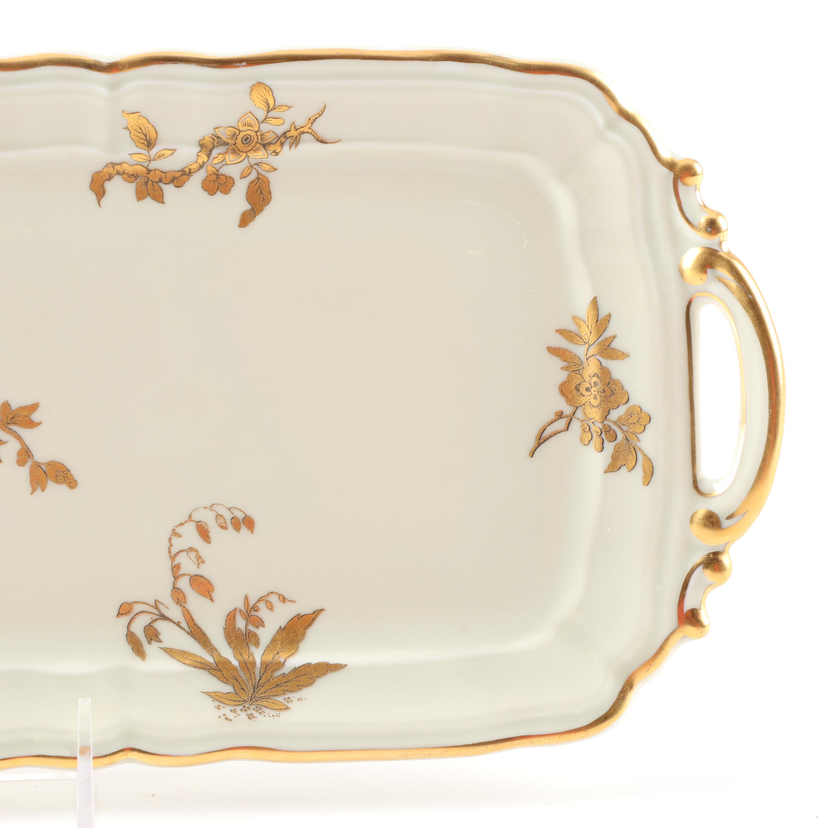 Limoges Porcelain and Gilt Serving Tray EBTH