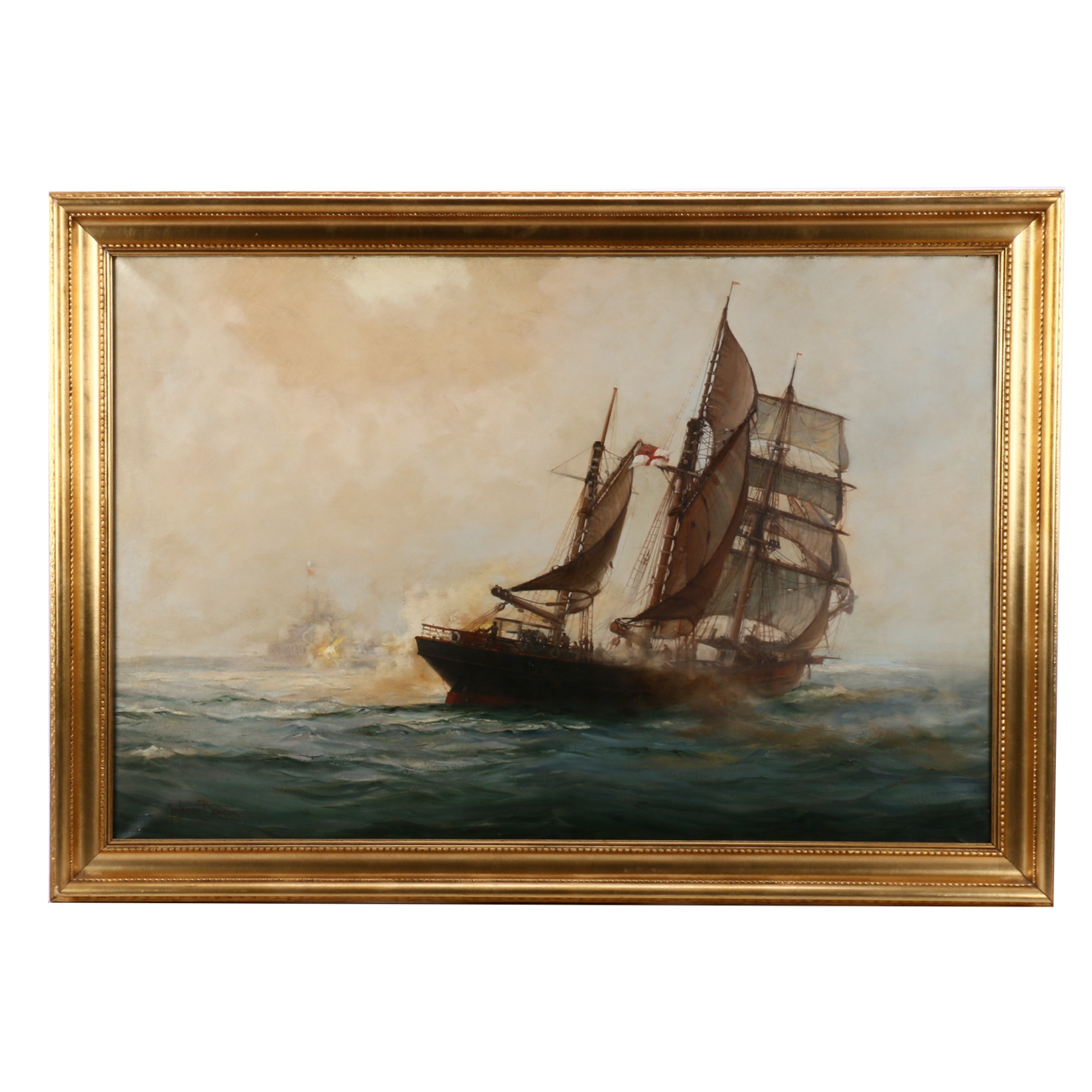 Montague J. Dawson Oil Painting "The QShip Mary Mitchell" EBTH