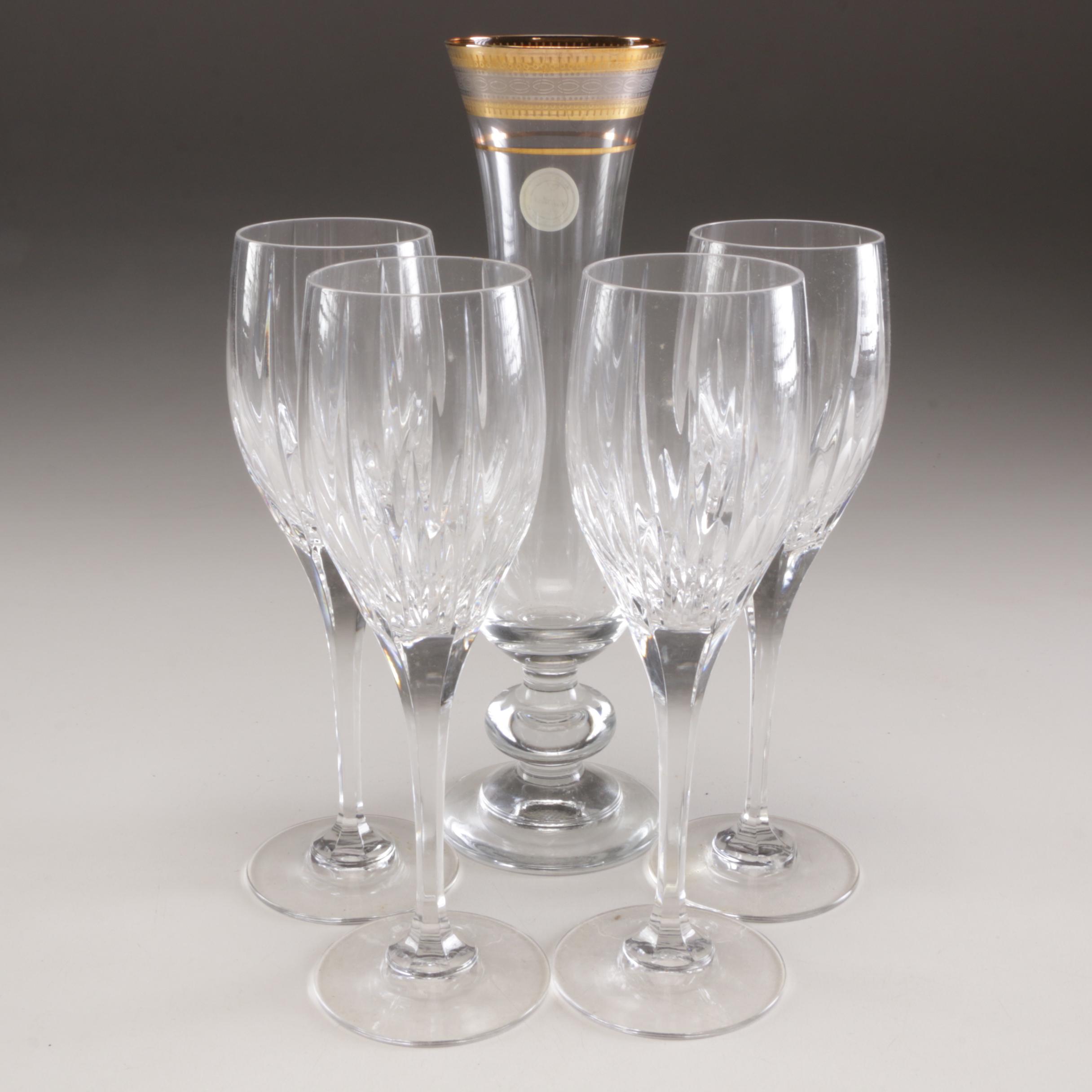 Mikasa Crystal Stemware plus Crystal Vase EBTH