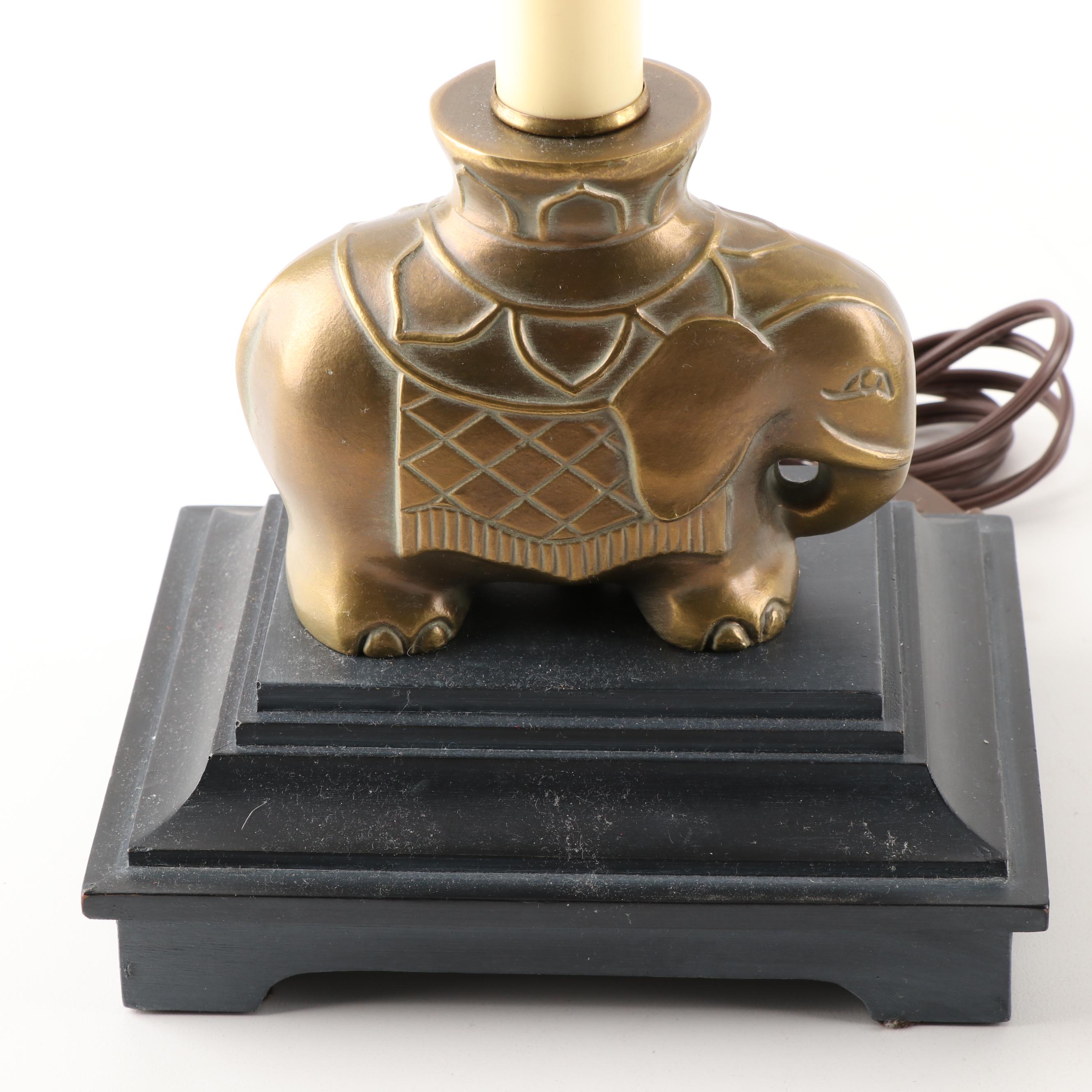 Brass Elephant Table Lamps EBTH