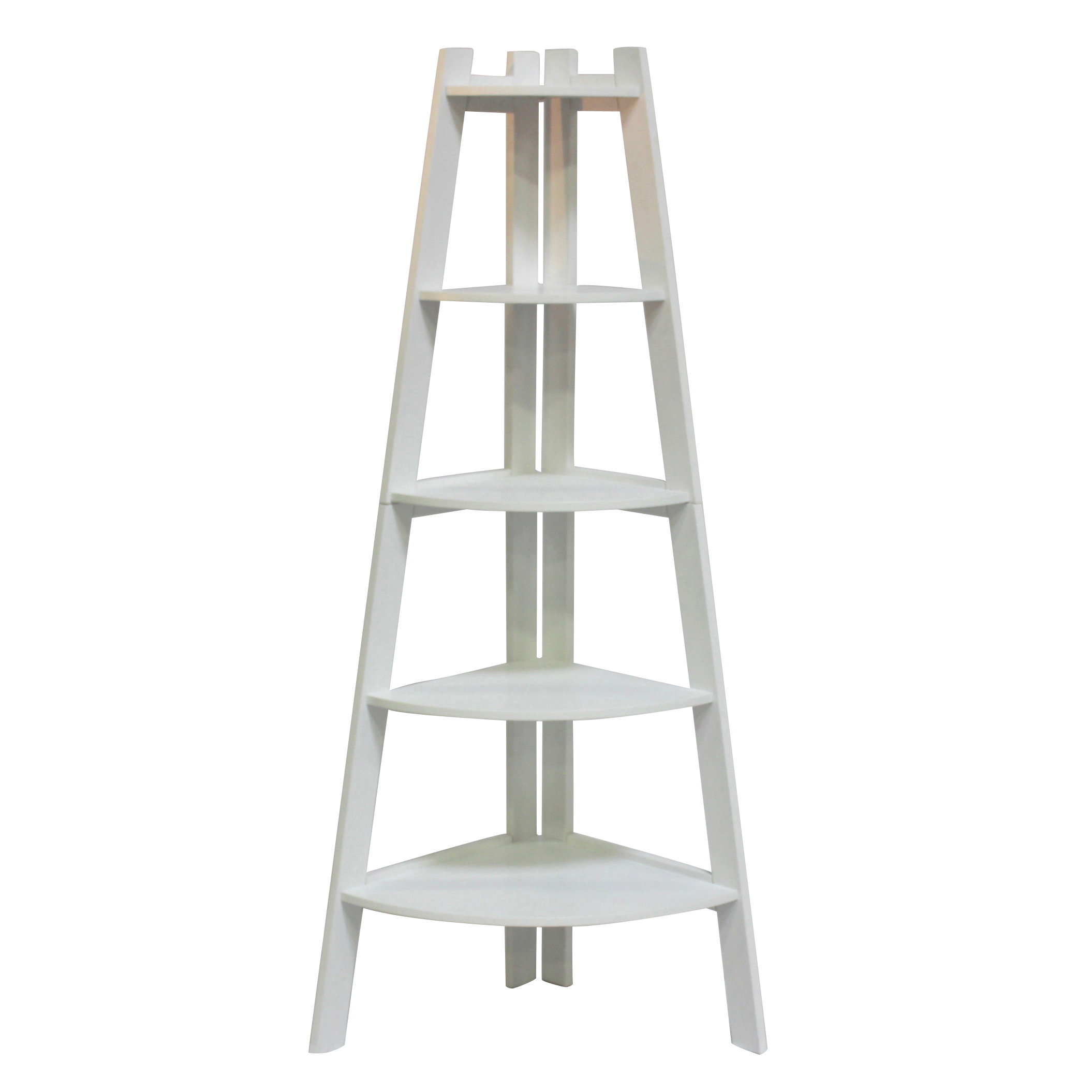 White Finish Corner Etagere Contemporary Ebth