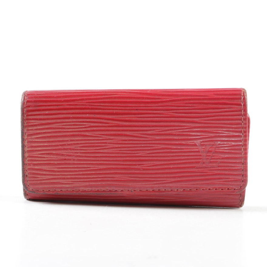 Louis Vuitton Paris Castilian Red Epi Leather Four Key Holder, Made in Spain | EBTH