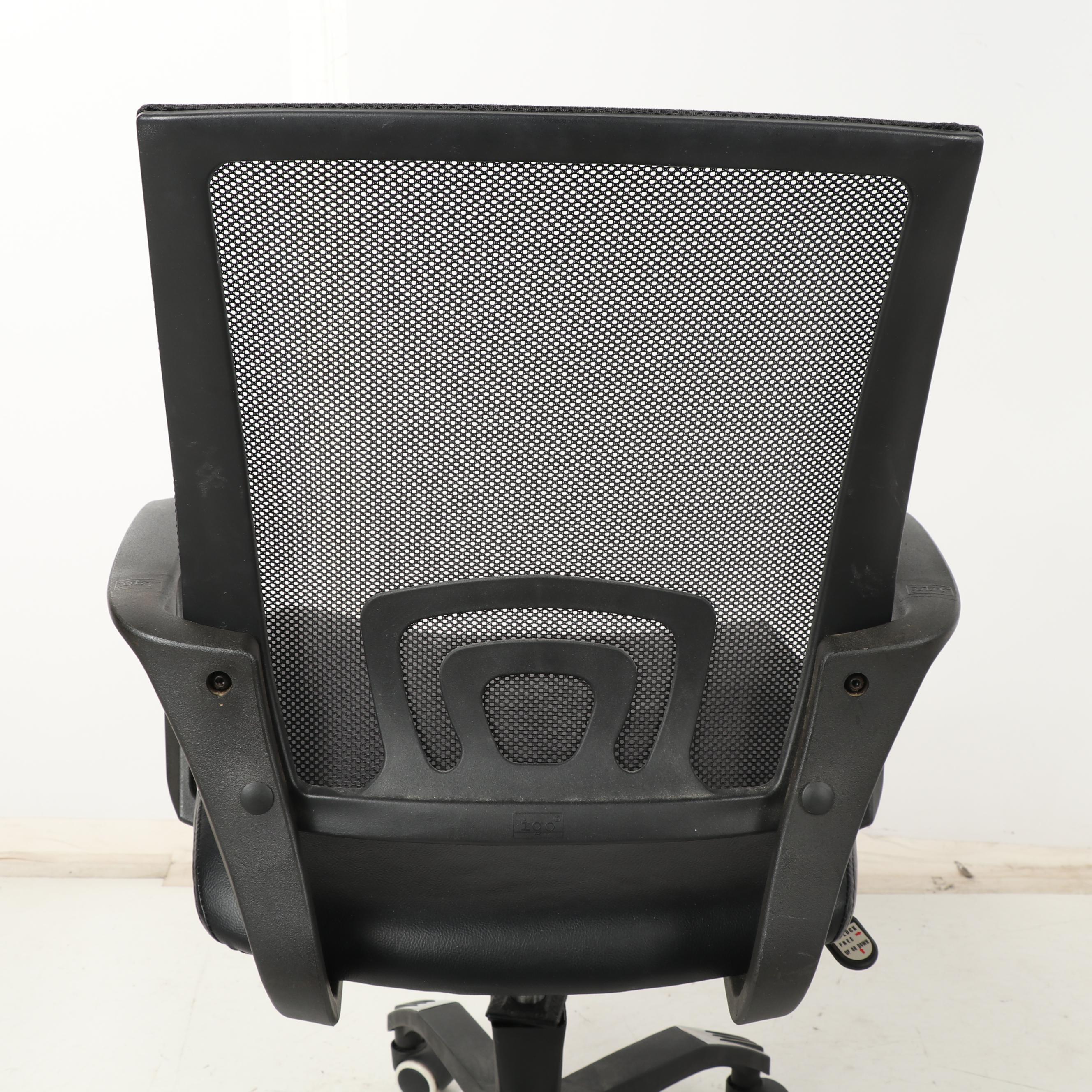 Pair of Belnick Inc. "Igo" Mesh and Leather Office Chairs EBTH
