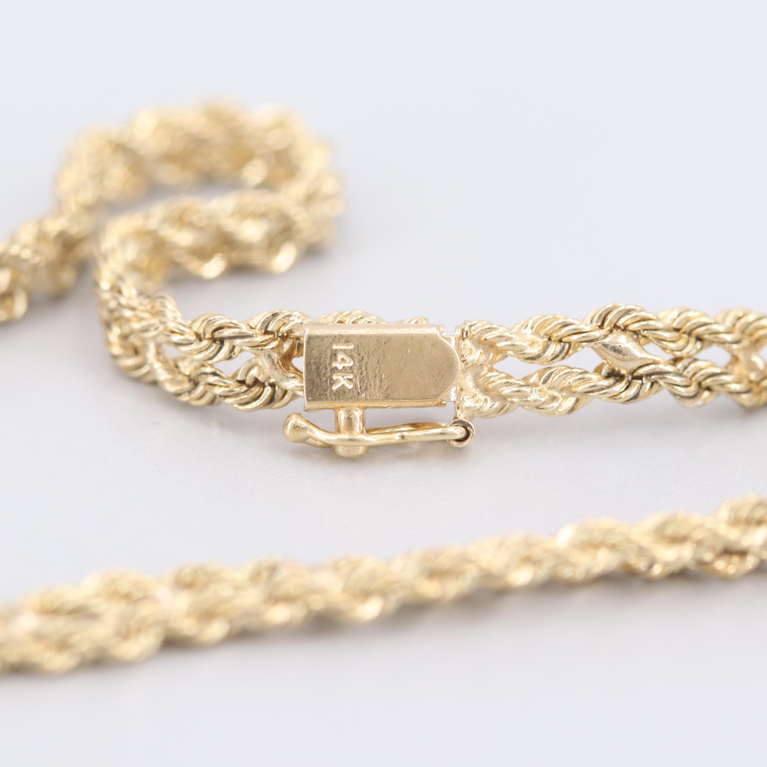 14K Yellow Gold Double Rope Bracelet EBTH