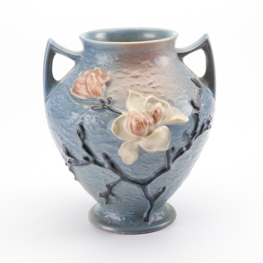 Roseville Auto Sales >> Roseville Pottery "Magnolia" Blue Vase, 1940s | EBTH Roseville Auto Sales >> Roseville Pottery "Magnolia" Blue Vase, 1940s | EBTH