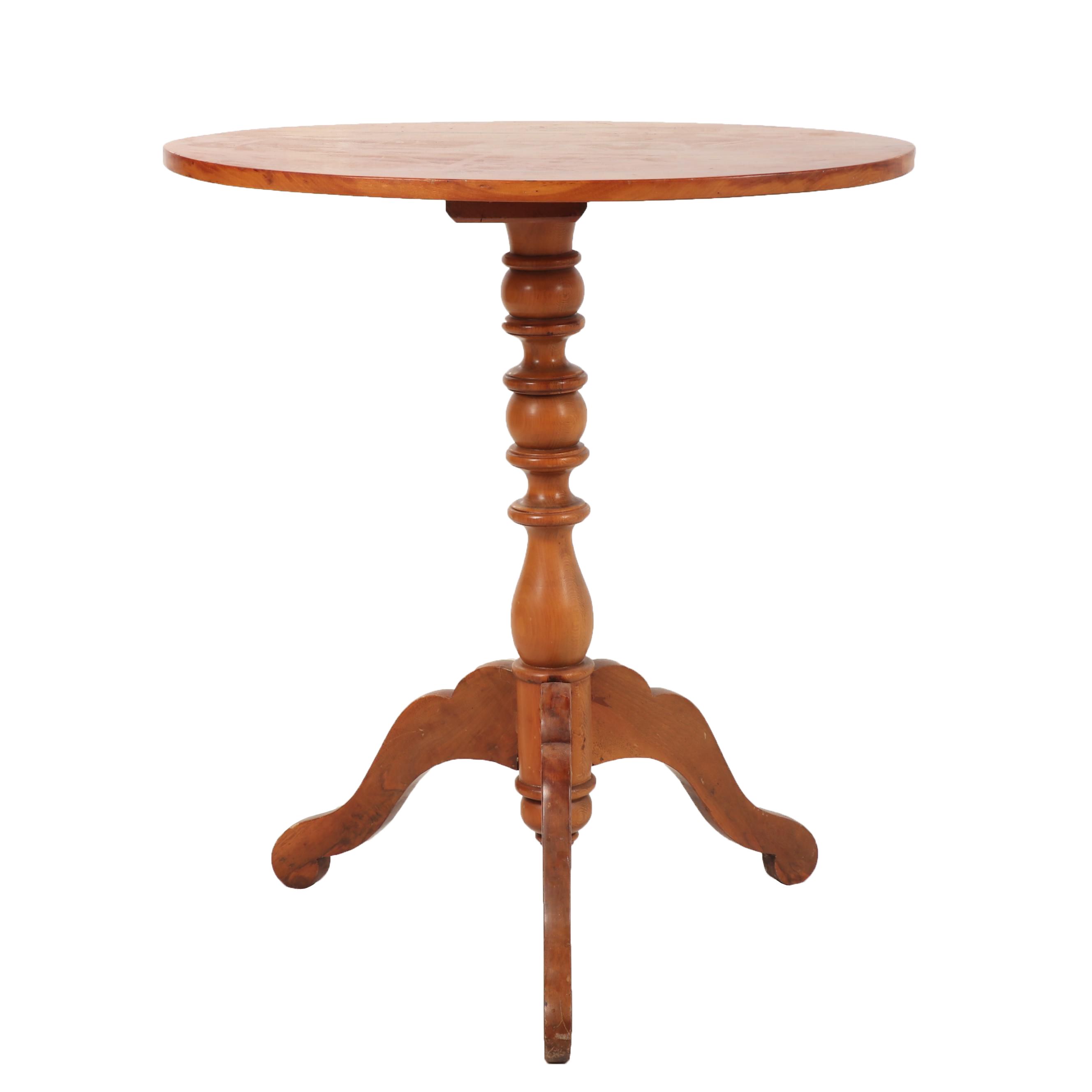 Turned Pedestal Base Oval Side Table, Early 20th Century EBTH