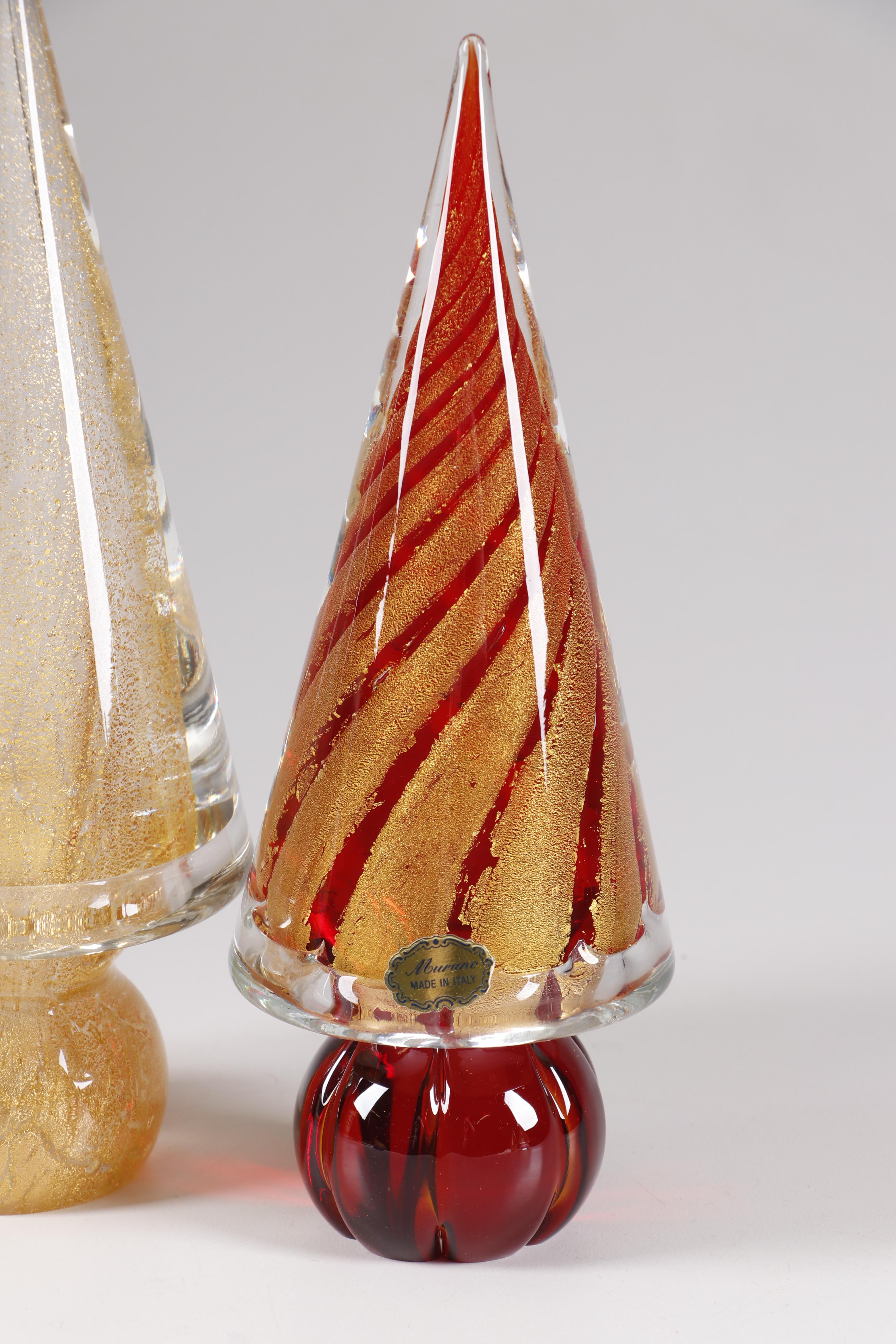 Murano Art Glass Christmas Trees, Mid Century EBTH