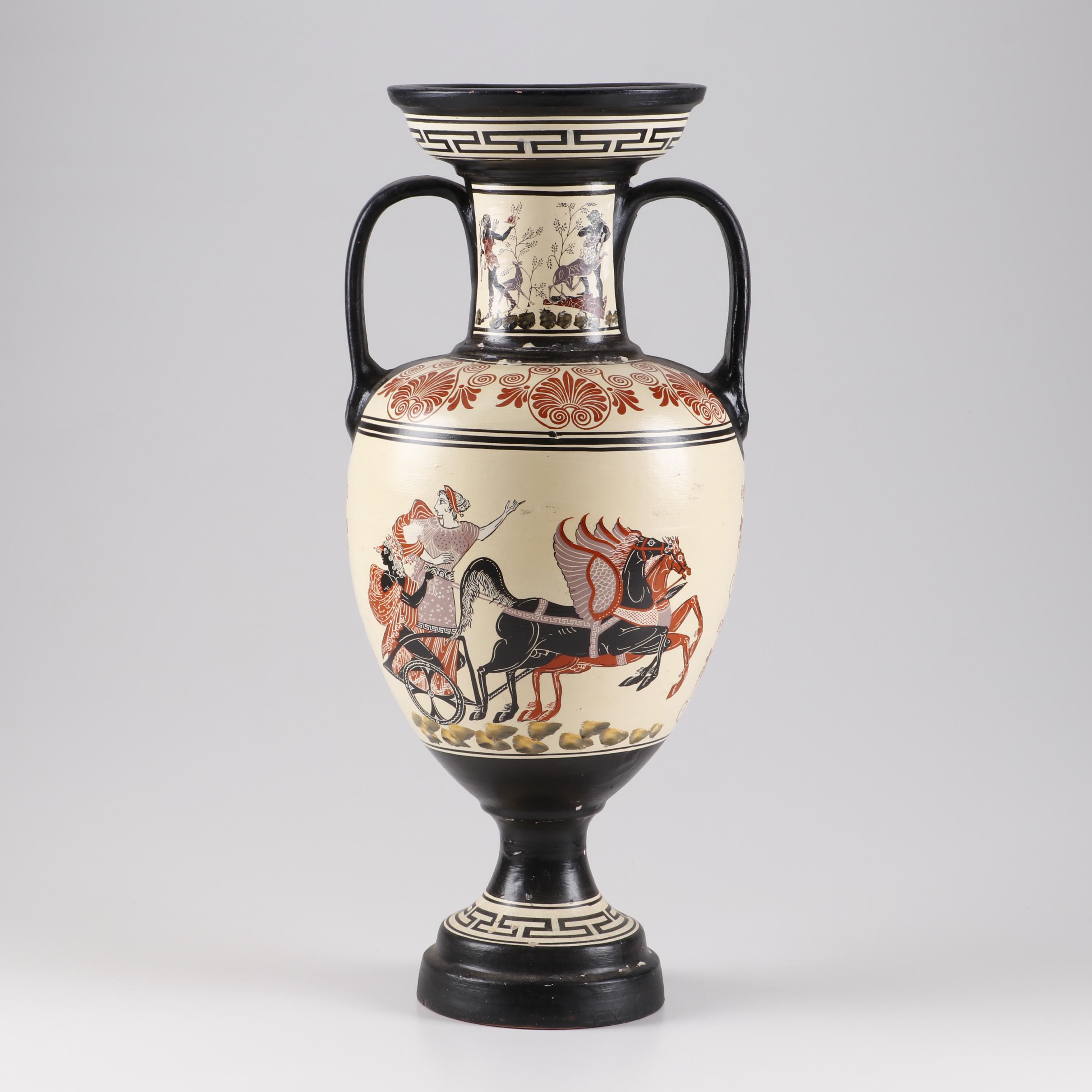 Grecian Style Amphora Vase Ebth