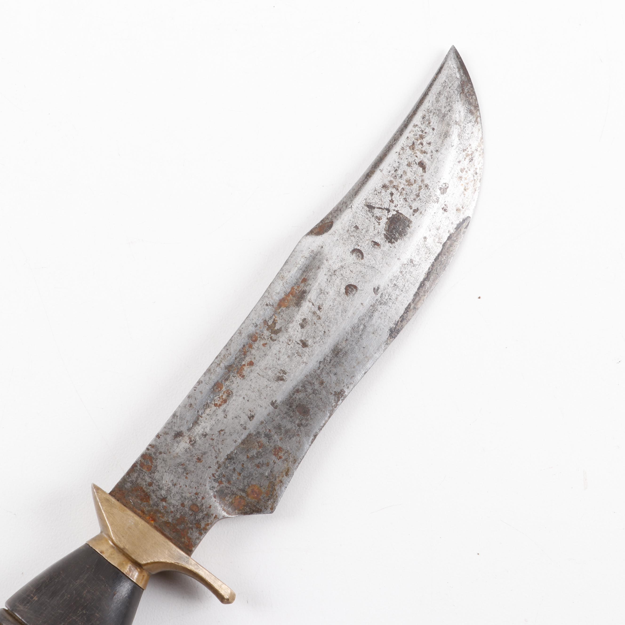 Vintage Brass Eagle Fixed Blade Hunting Knife EBTH