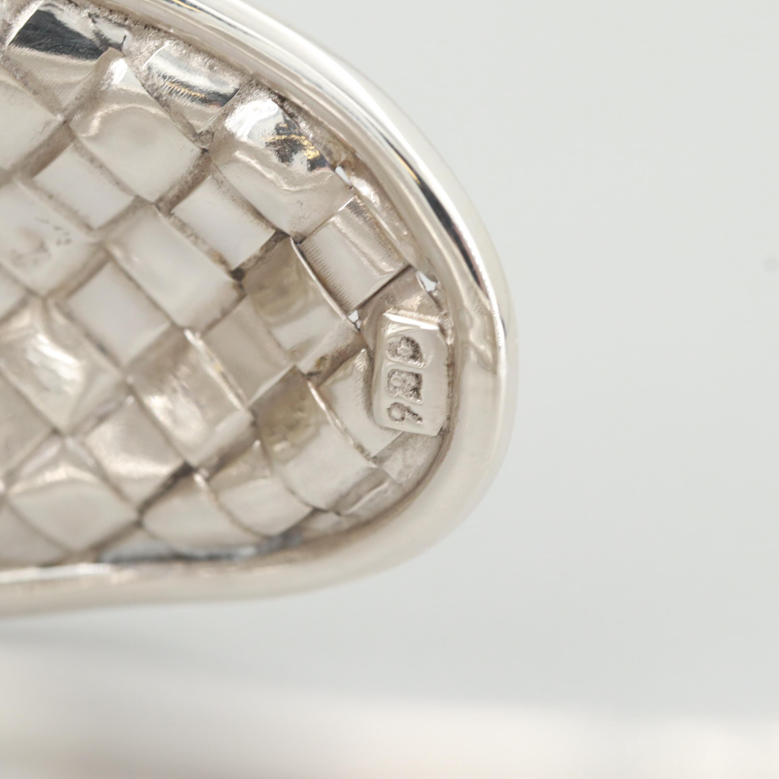 Sterling Silver Basket Weave Cuff Bracelet EBTH