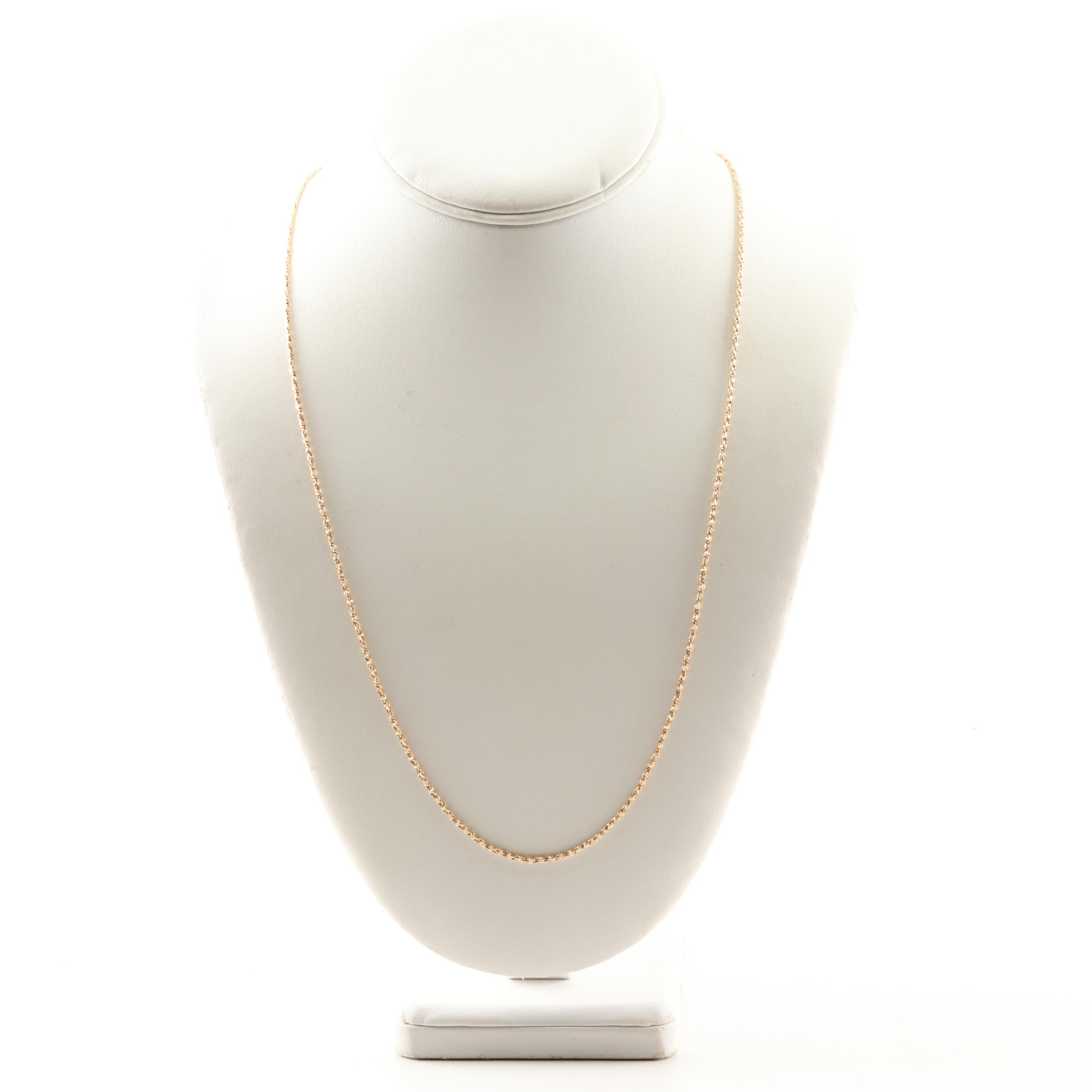 14K Yellow Gold Twisted Wheat Chain EBTH