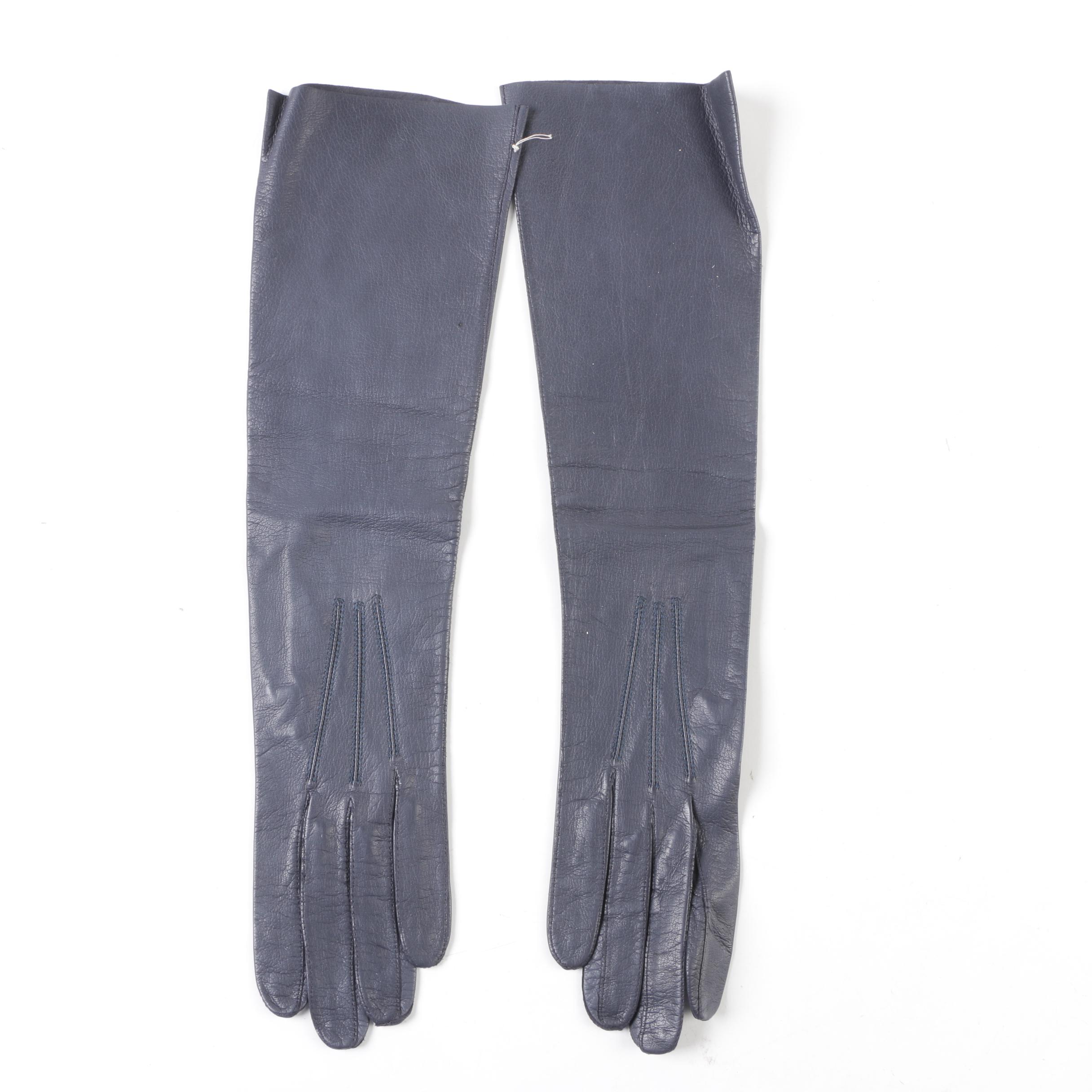 Women's Elbow Length Leather Dress Gloves Including Le Gant Tréfousse