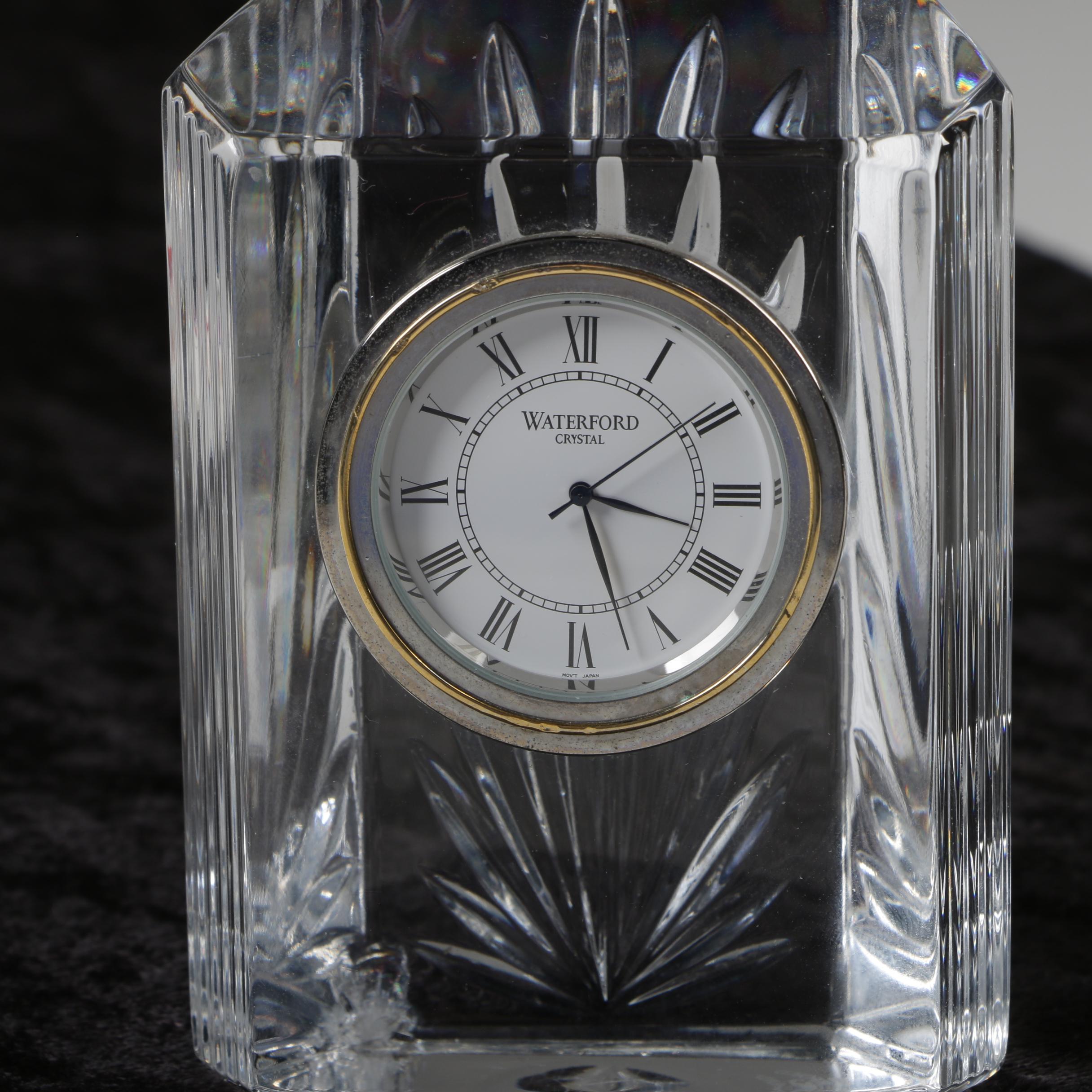 Waterford Crystal "Colonnade" Quartz Shelf Clock EBTH
