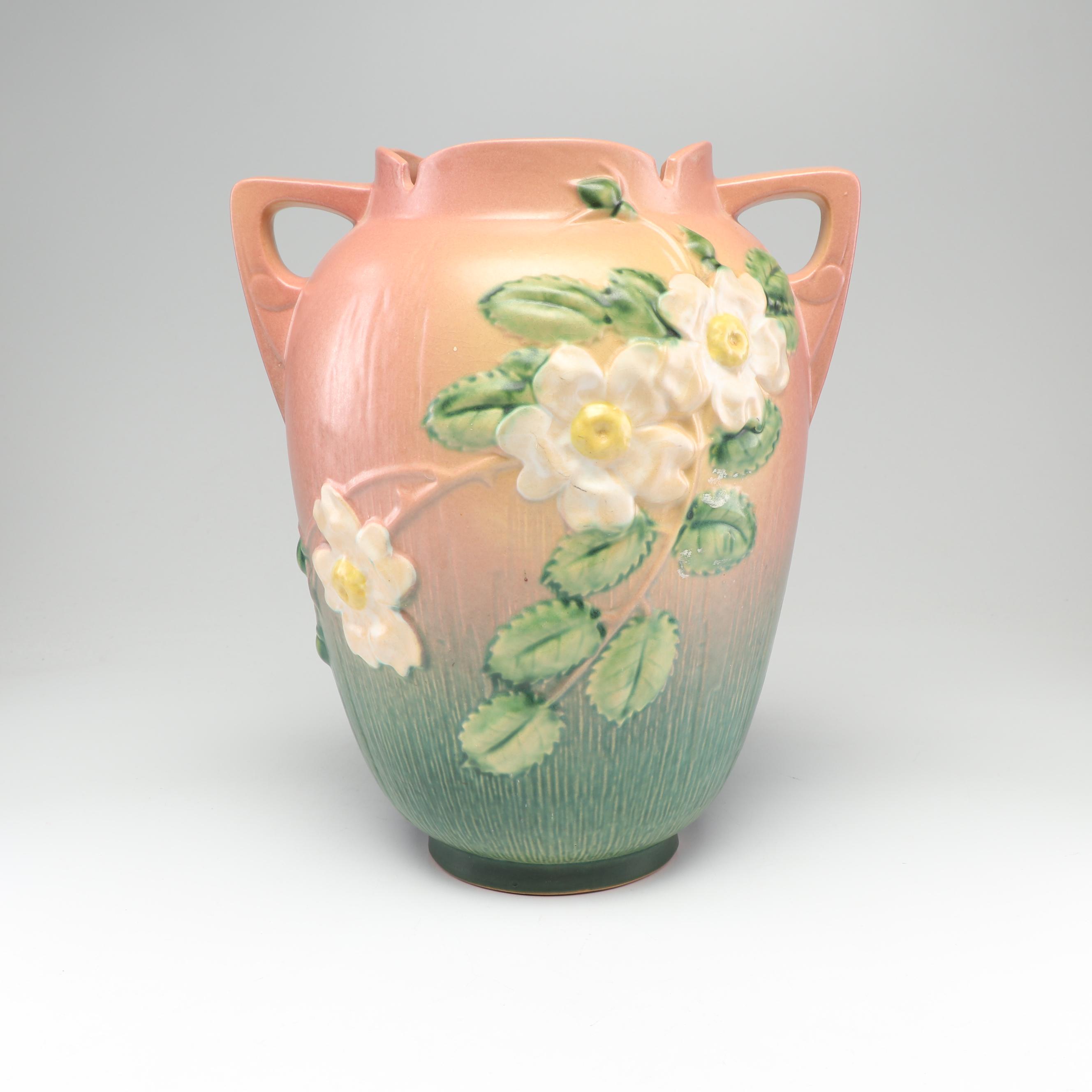 Roseville Pottery "White Rose" Vase, 1940s | EBTH
