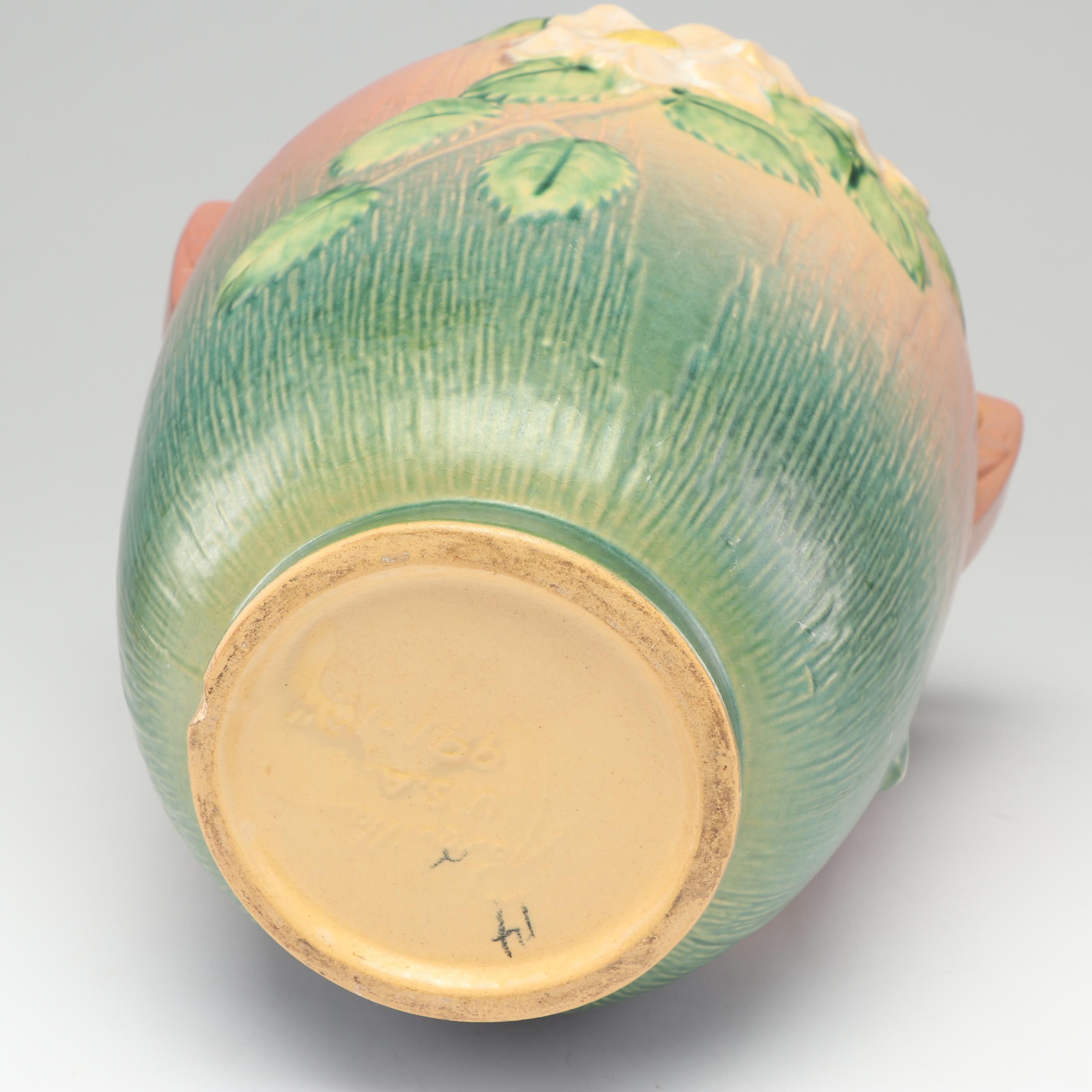 Roseville Pottery "White Rose" Vase, 1940s | EBTH