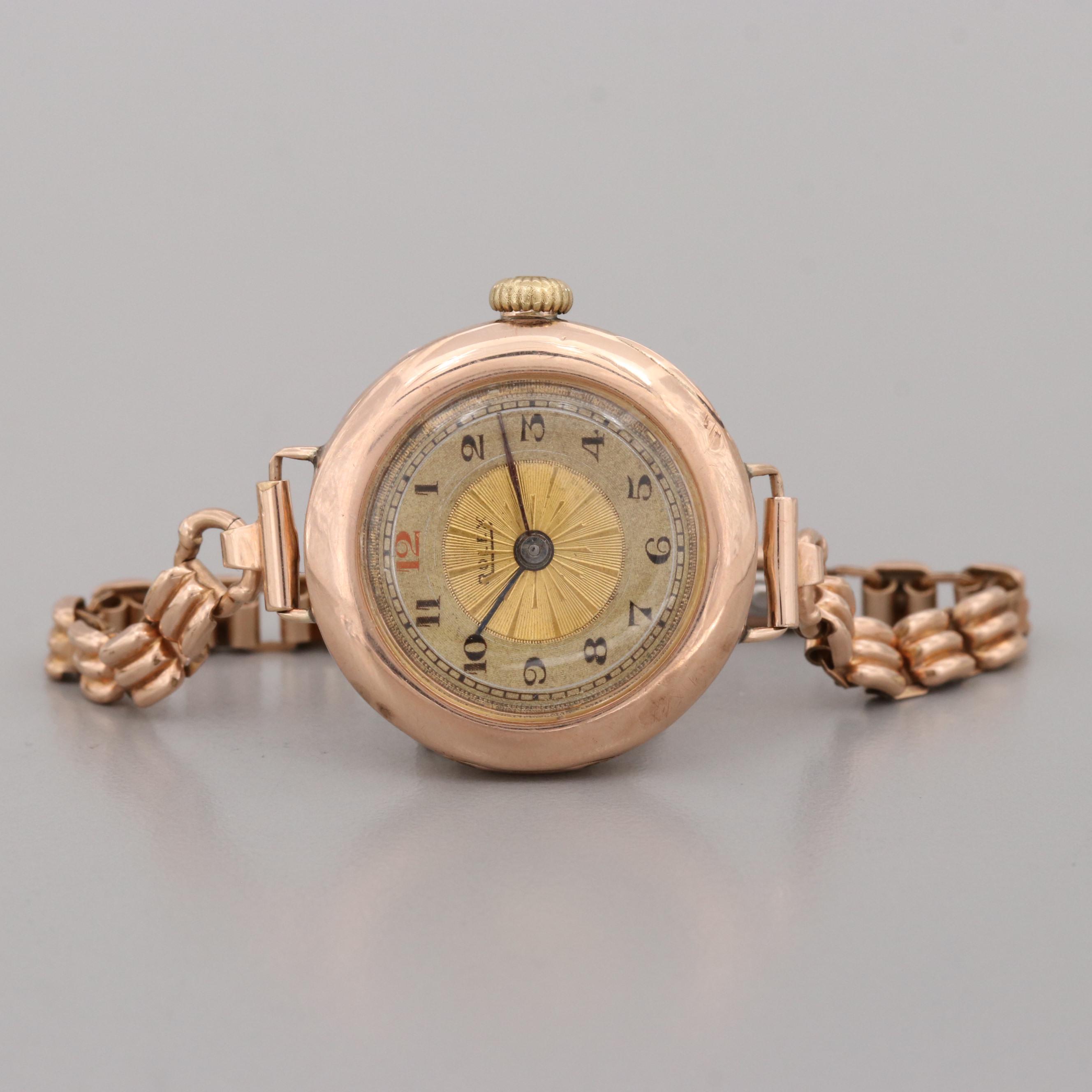 Rolex By Wilsdorf 9K Gold Wristwatch, Early 1900s EBTH