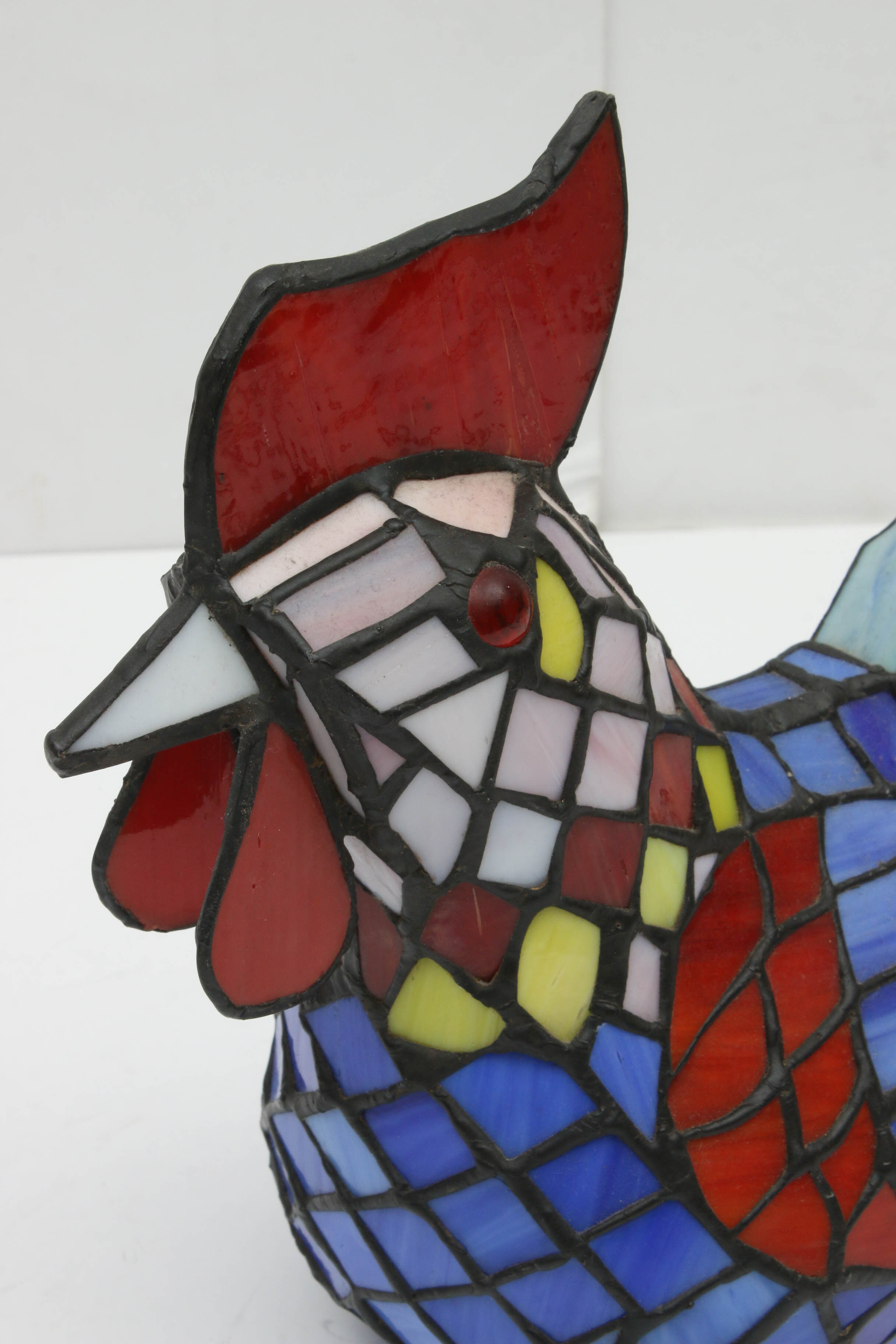Contemporary Stained Glass Rooster Lamp EBTH