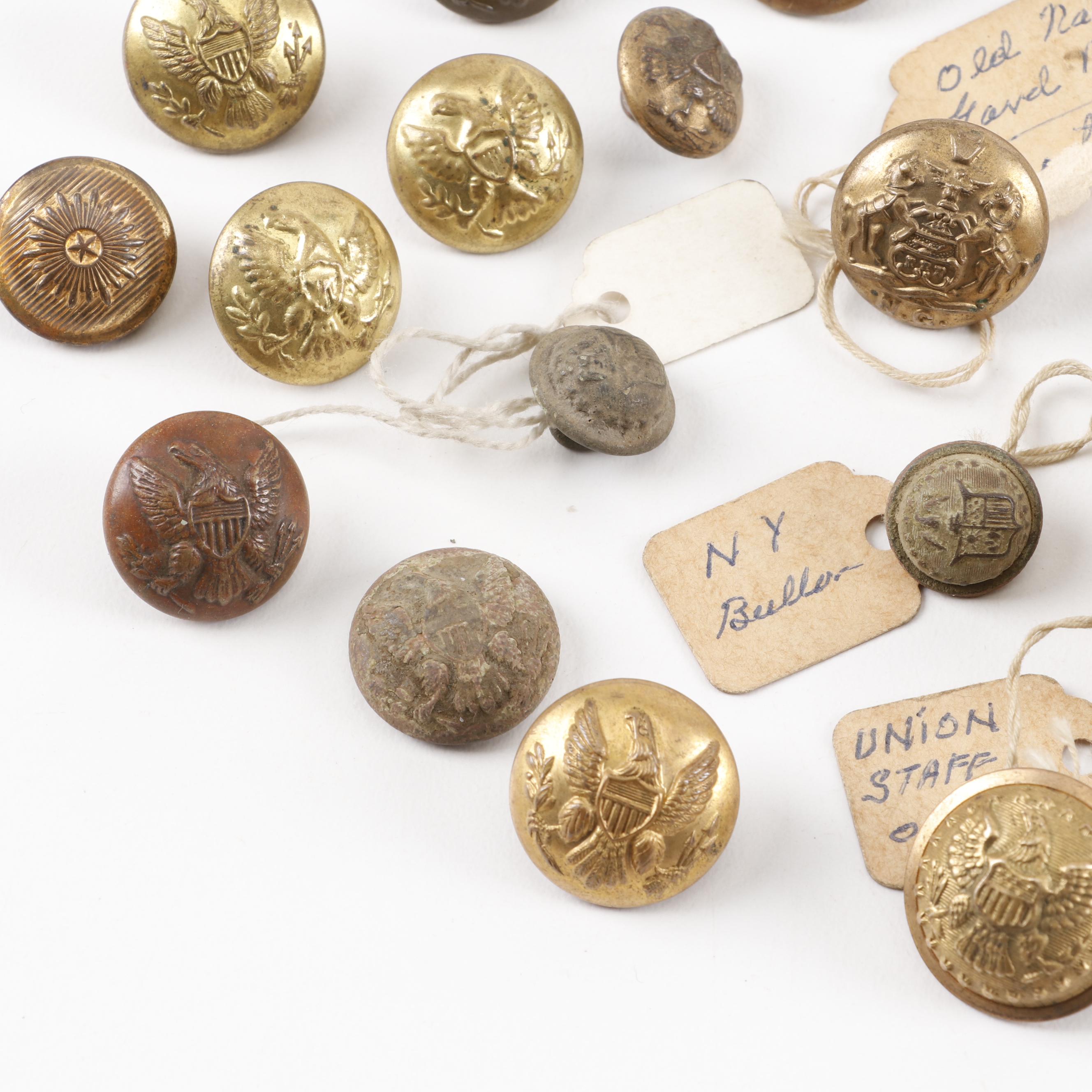 Brass Uniform Buttons, 19th Century EBTH