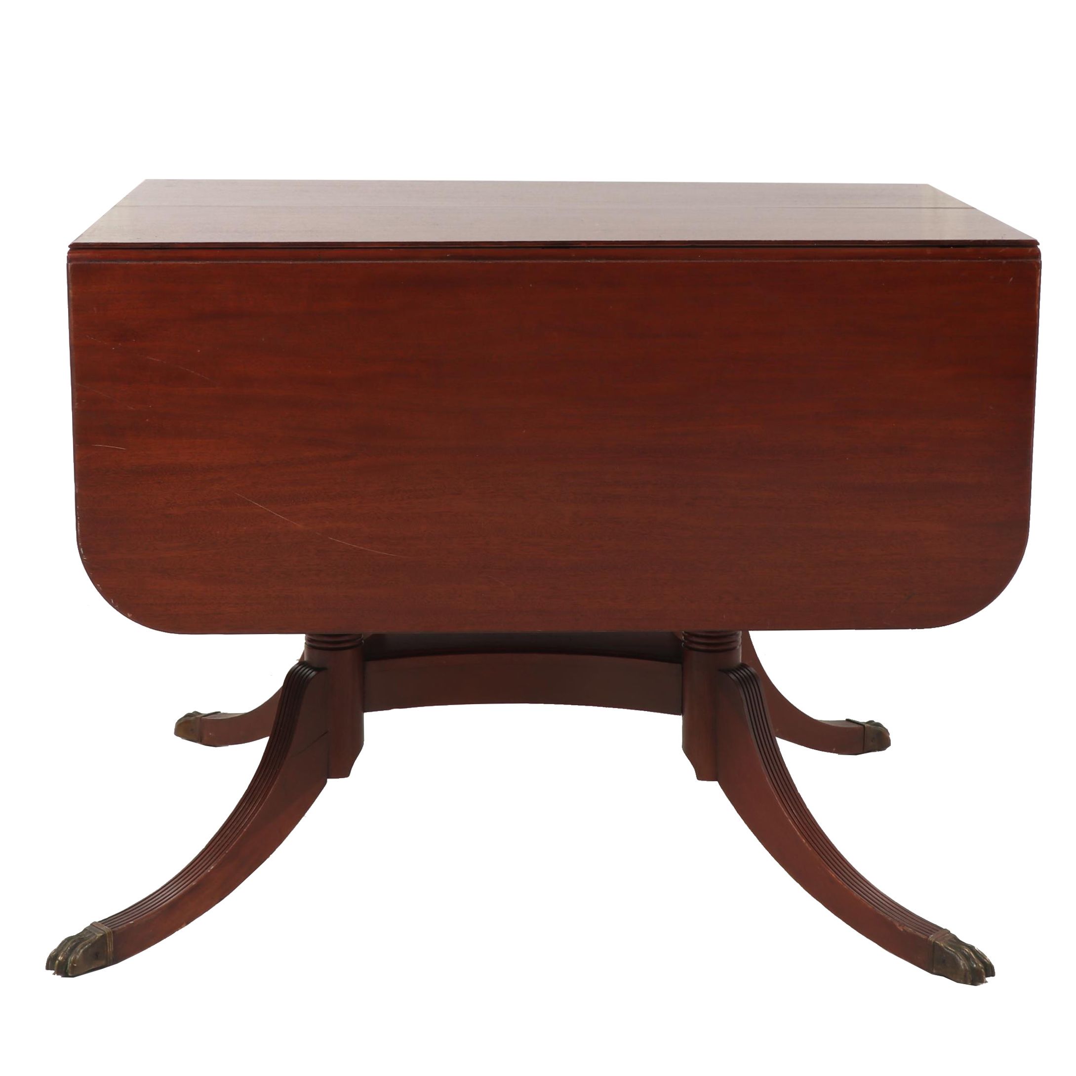 Mahogany Drop Leaf Dining Table, Duncan Phyfe in Style, Mid 20th