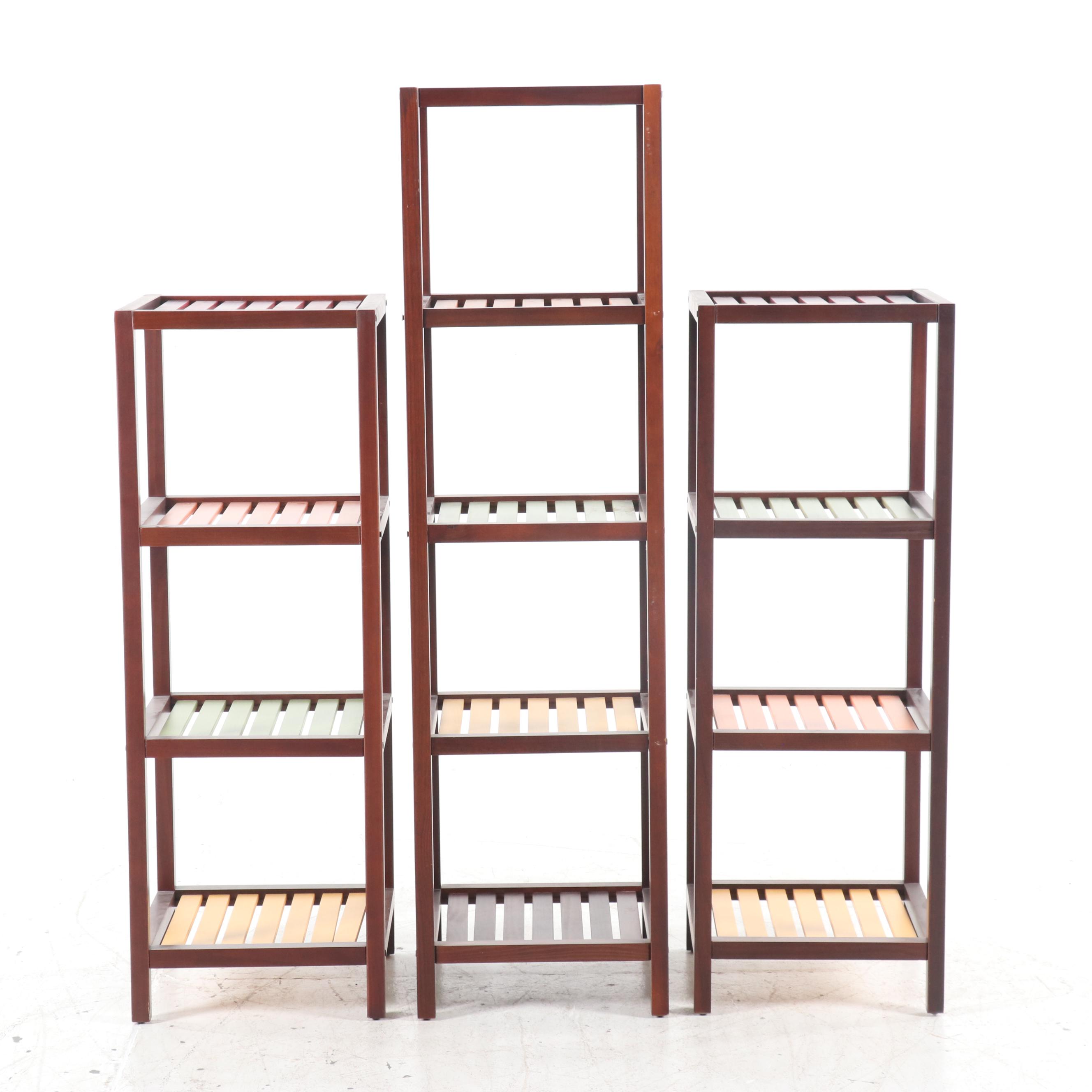 Pier One Imports Painted Wood Étagère with Slat Shelves EBTH
