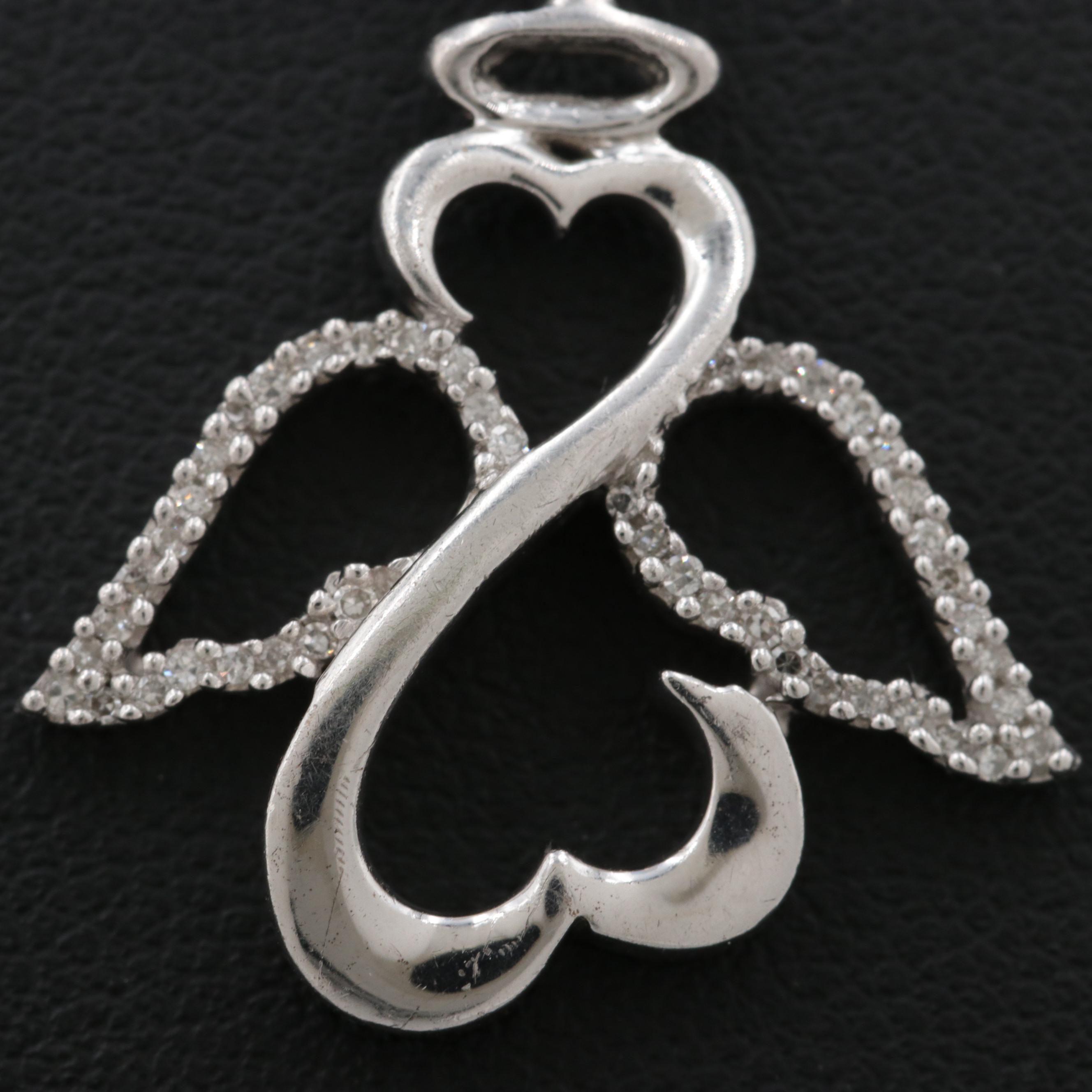 Jane Seymour Sterling Silver Diamond Open Heart Angel Pendant Necklace   1553627059351 438ceb042c825fee2cc9e99befada339ae39bf721ca45d7ce2d2c7d27b2009f2.JPG