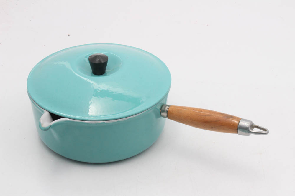 Le Creuset "Paris Blue" Enamel Cookware, MidCentury EBTH