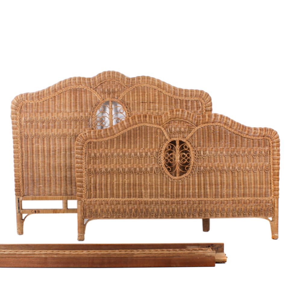 Woven Cane Queen Size Bed EBTH
