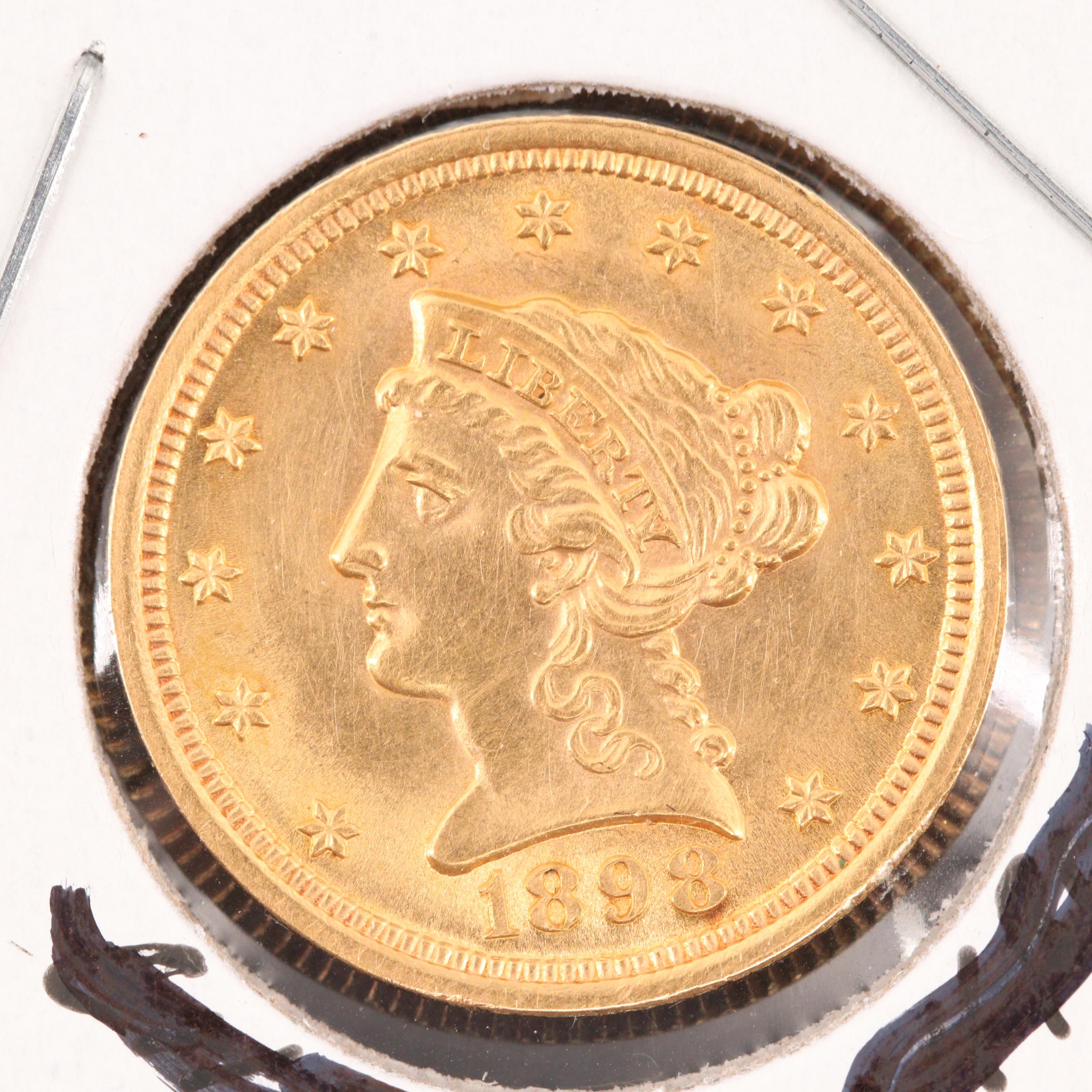 1898 Liberty Head 250 Gold Quarter Eagle Coin