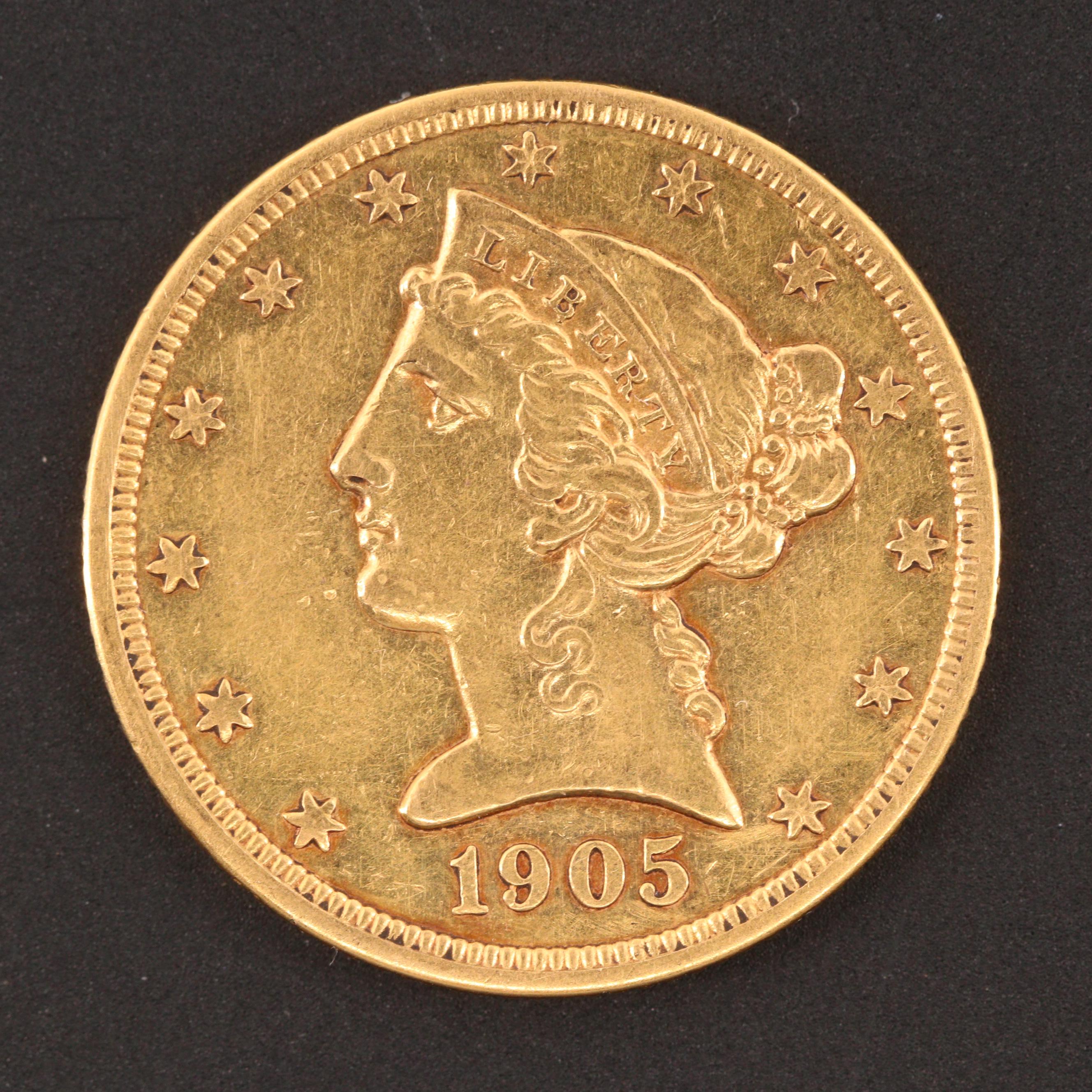 1905 Liberty Head Five Dollar Gold Coin | EBTH