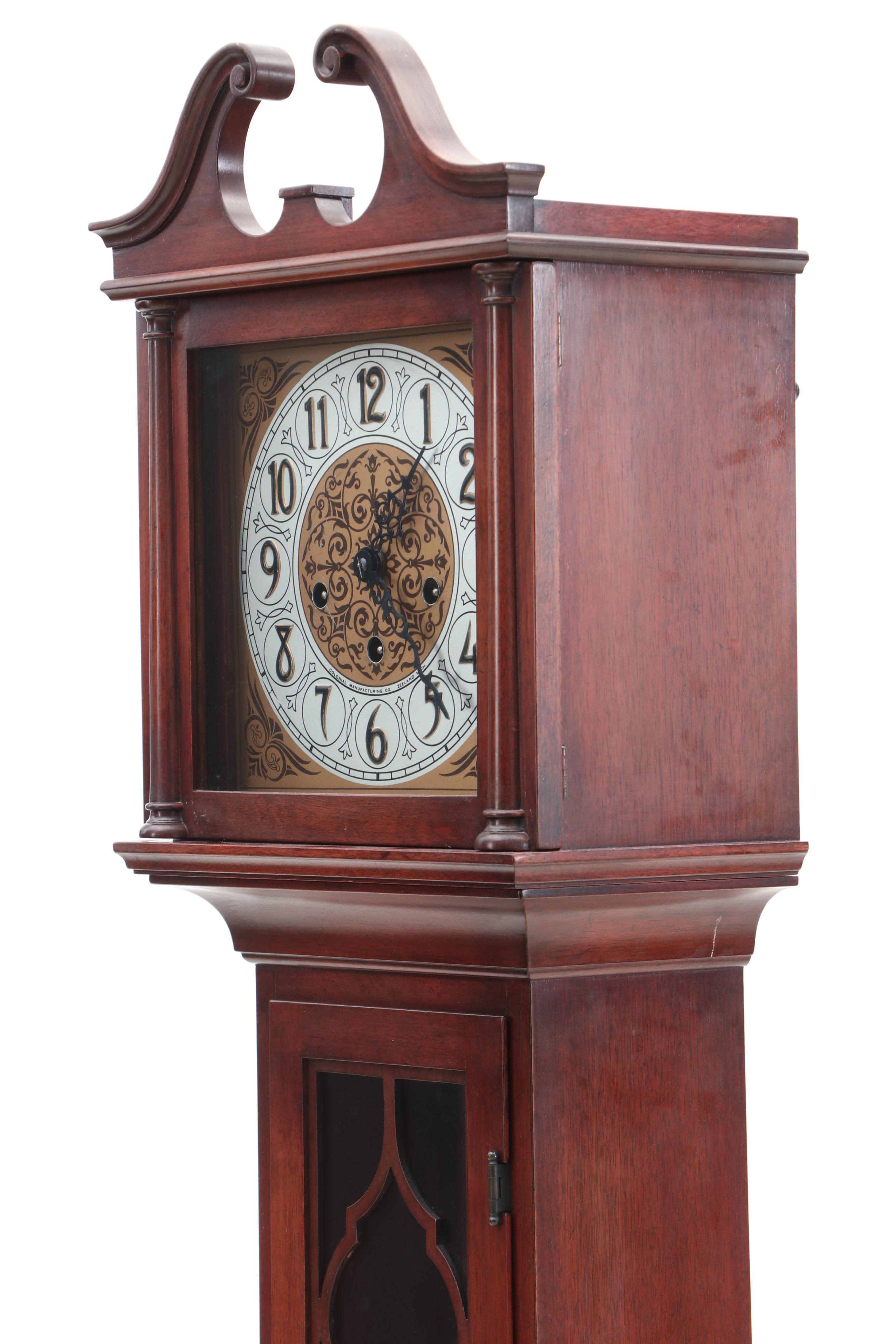 Mahogany Longcase Clock by Colonial Manufacturing of Zeeland