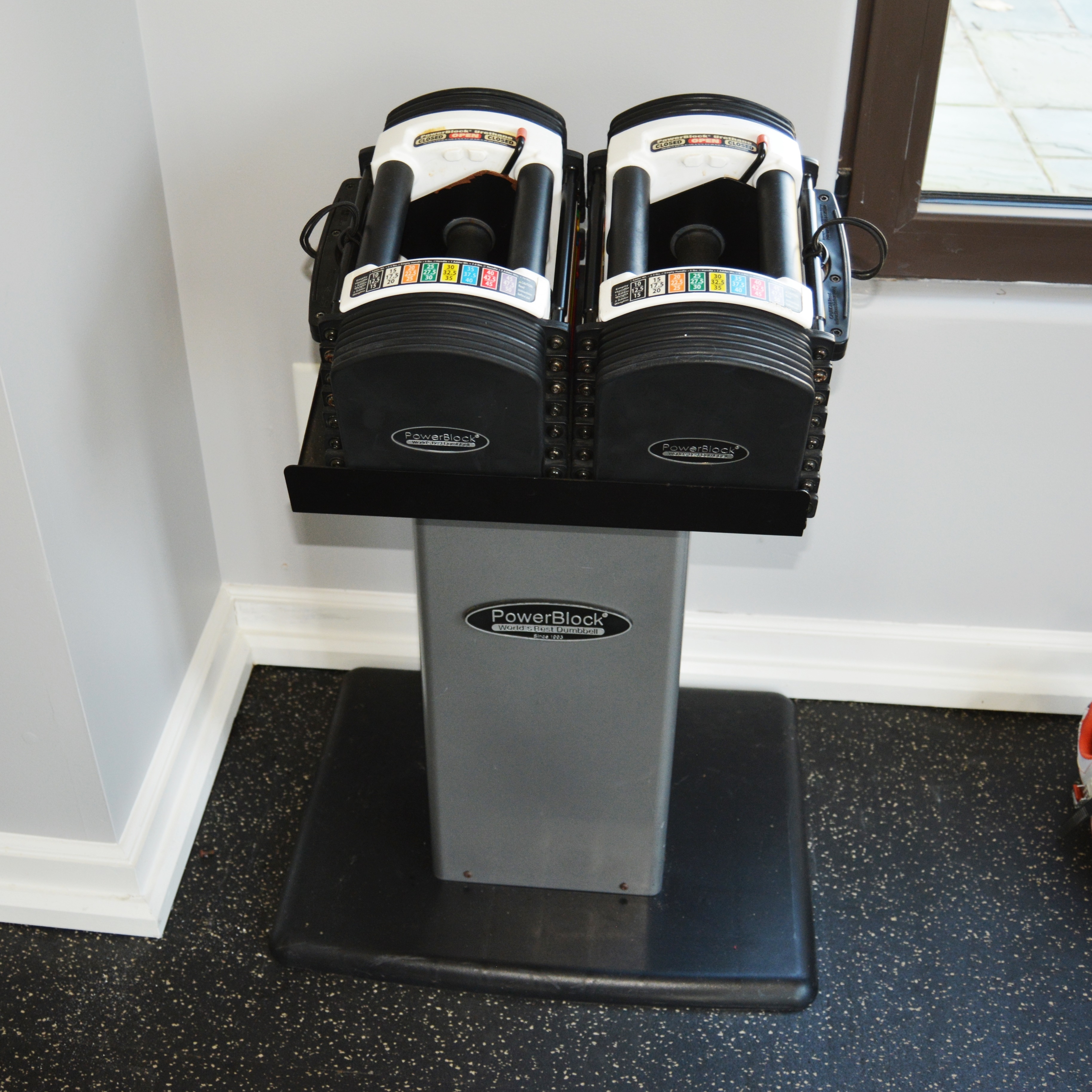 PowerBlock Urethane Adjustable Dumbbells and Stand EBTH