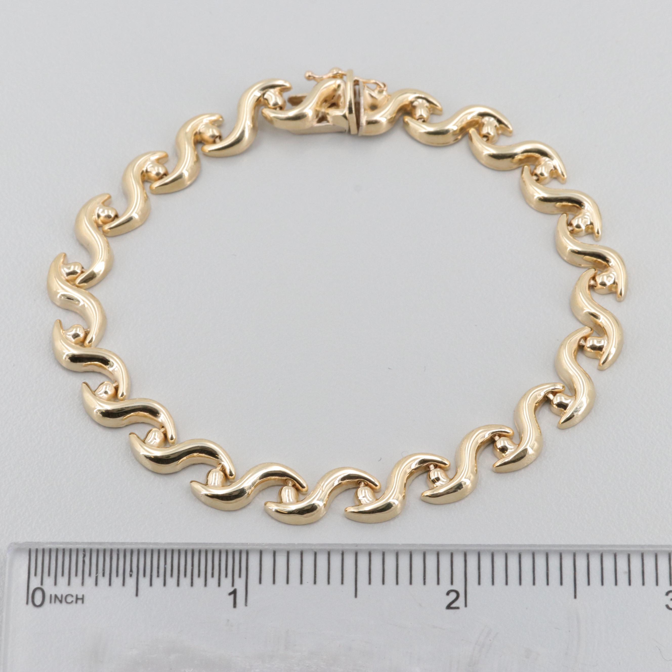 Italian 14K Yellow Gold SLink Bracelet EBTH
