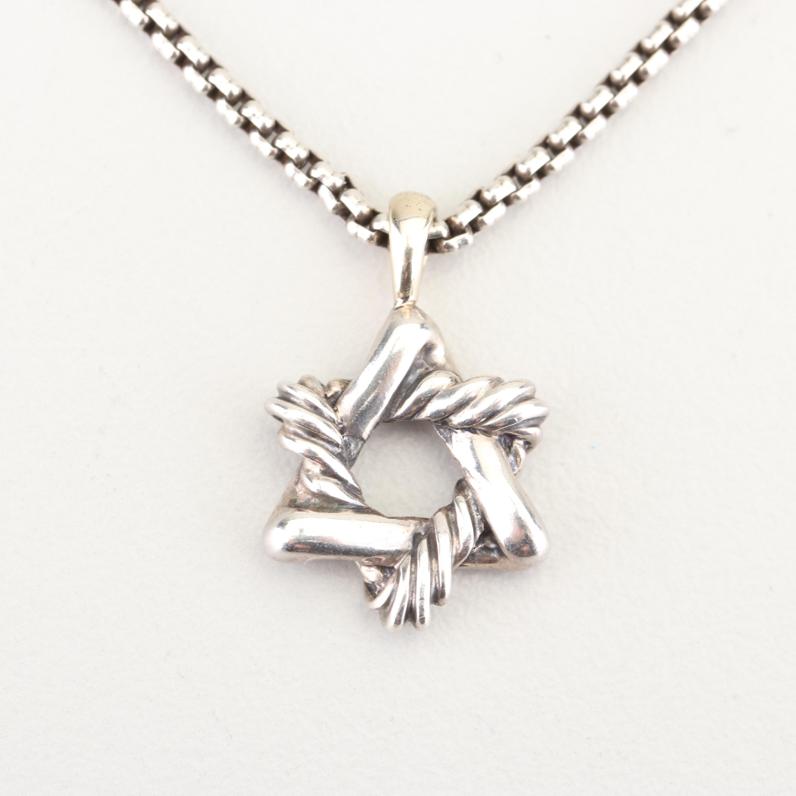 David Yurman Sterling Silver 14K Yellow Gold "Star of David"