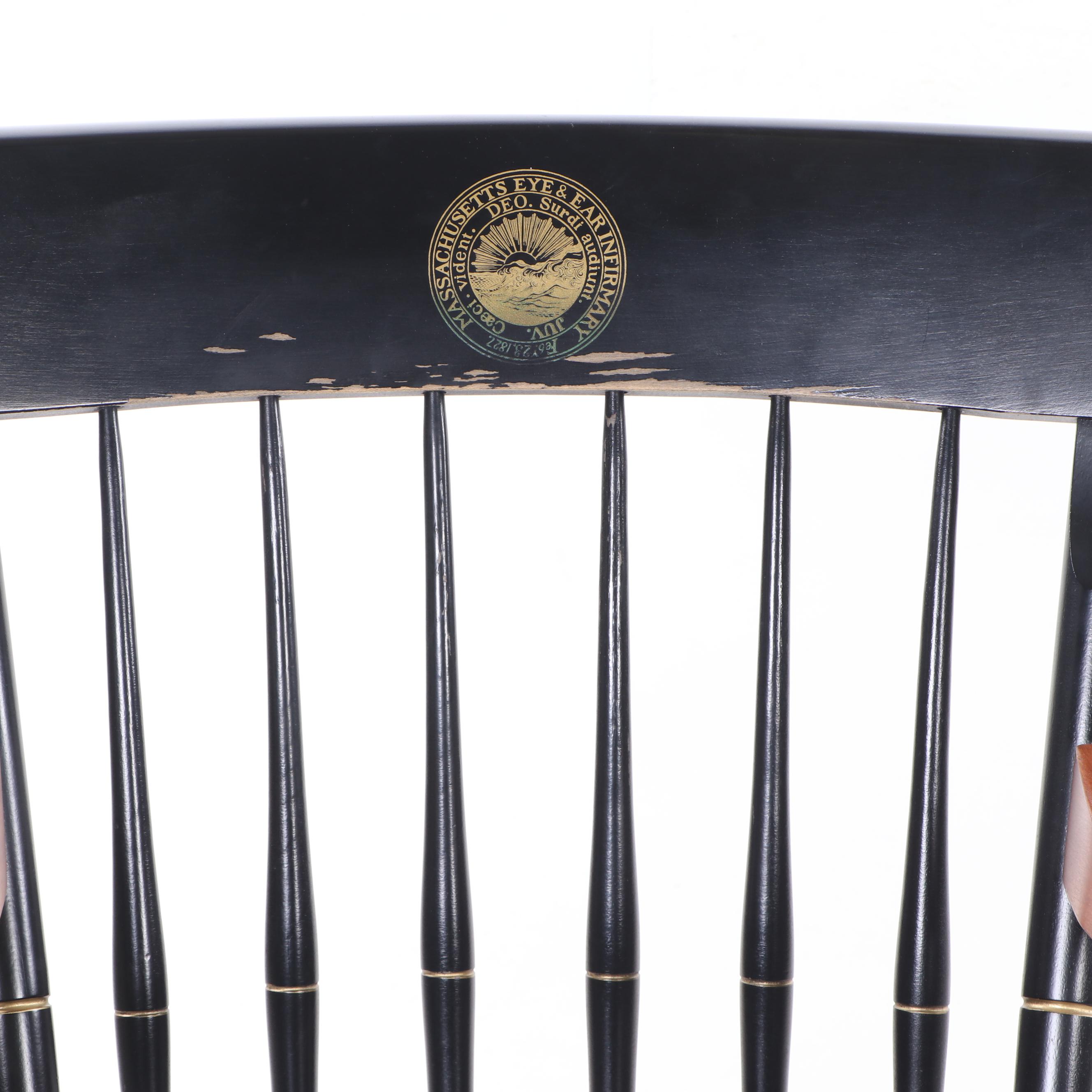 Nichols and Stone Liberty Wooden Armchairs for Massachusetts Eye, Pair