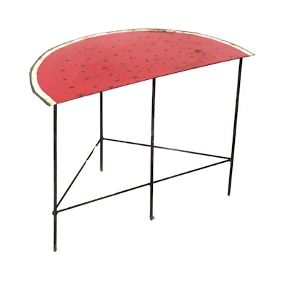 Watermelon Cast Iron Side Table, Late 20th Century Watermelon Cast Iron Side Table, Late 20th Century