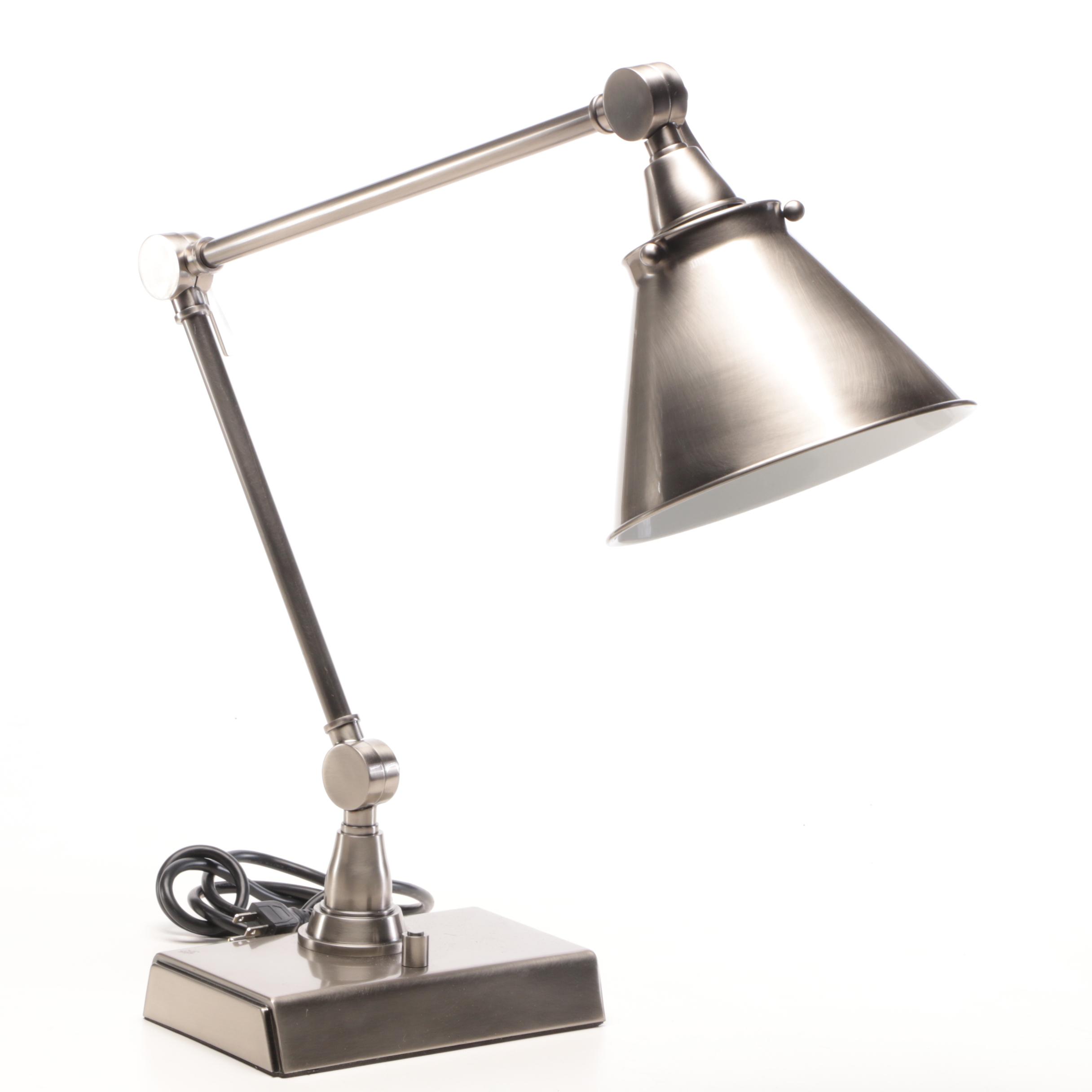 Pottery Barn Industrial Style Brushed Metal Swing Arm Desk