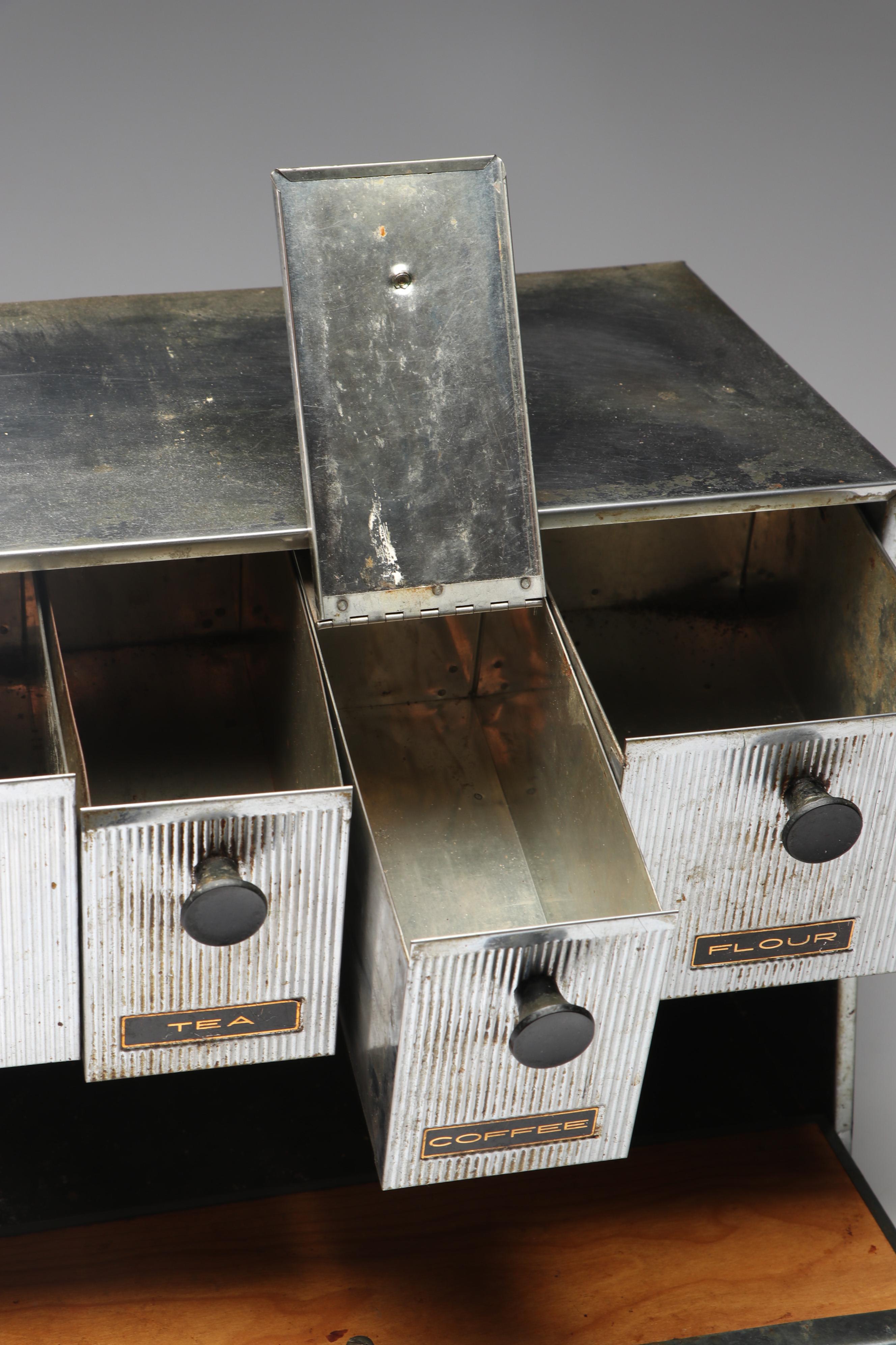 Krestline Bread Box by Speco Products with Storage Drawers, MidCentury